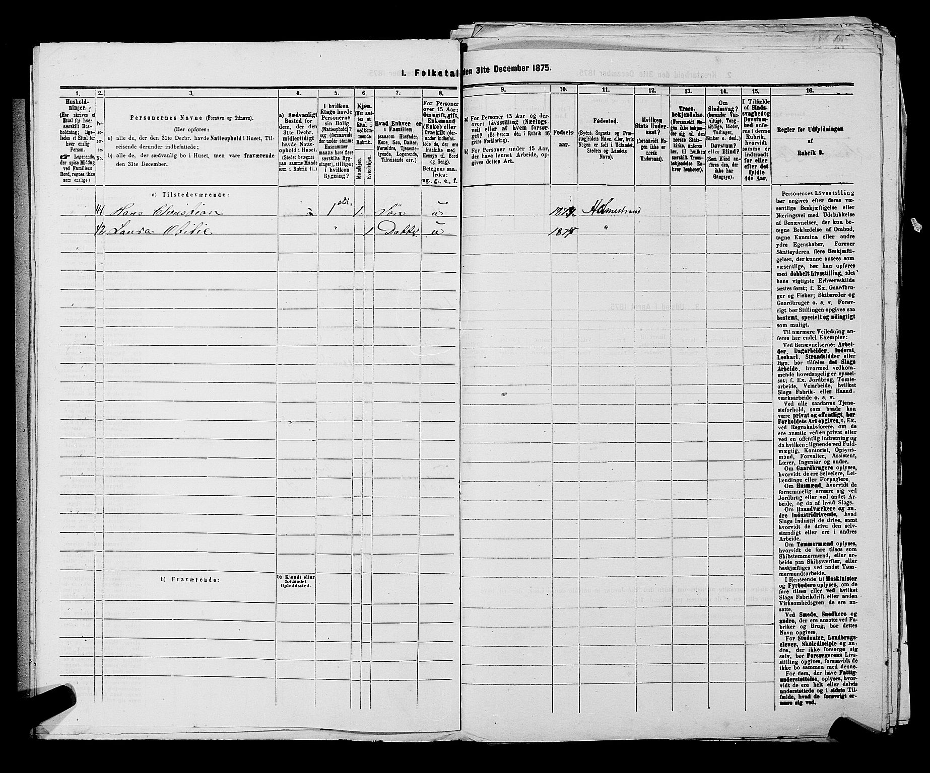 SAKO, 1875 census for 0702P Holmestrand, 1875, p. 123