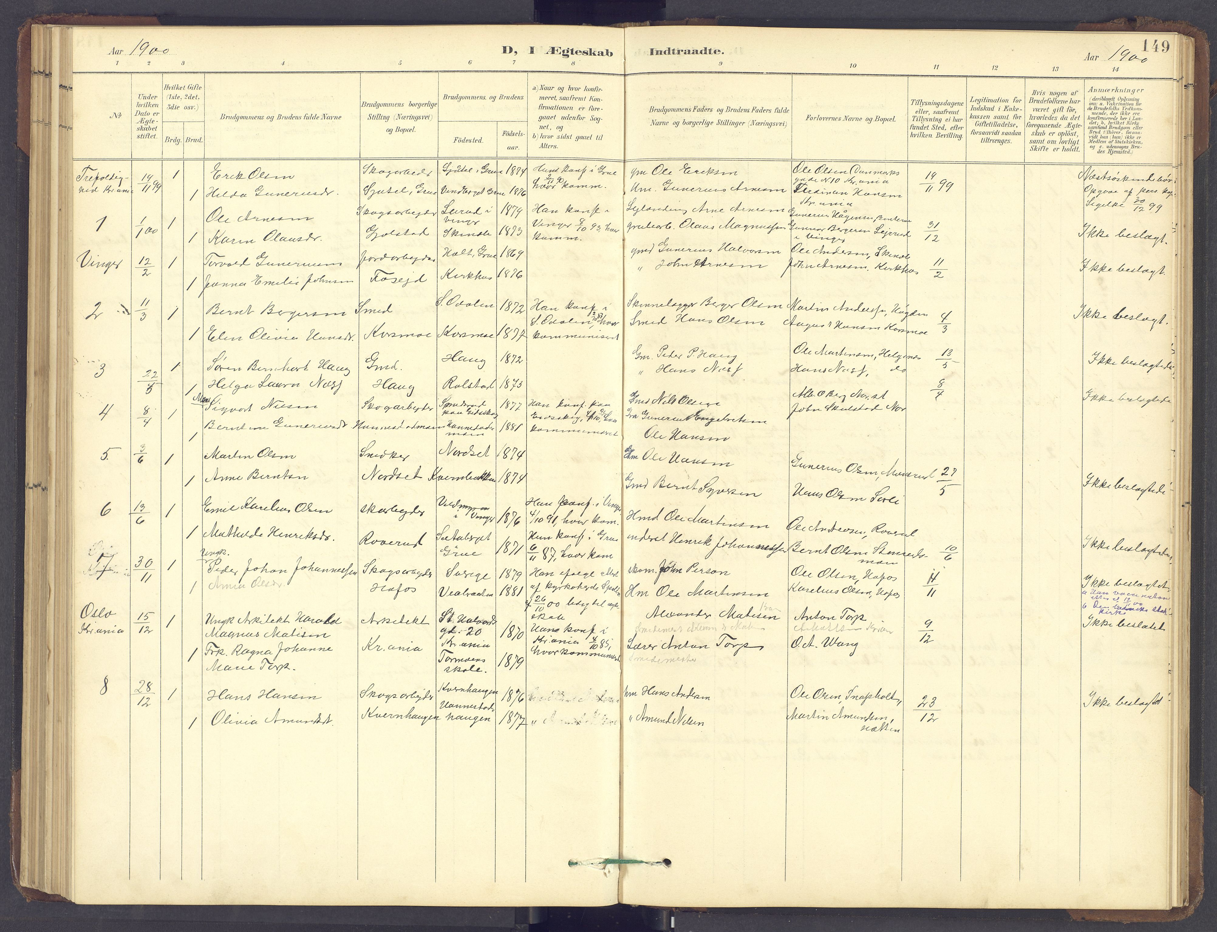Brandval prestekontor, SAH/PREST-034/H/Ha/Hab/L0002: Parish register (copy) no. 2, 1895-1904, p. 149