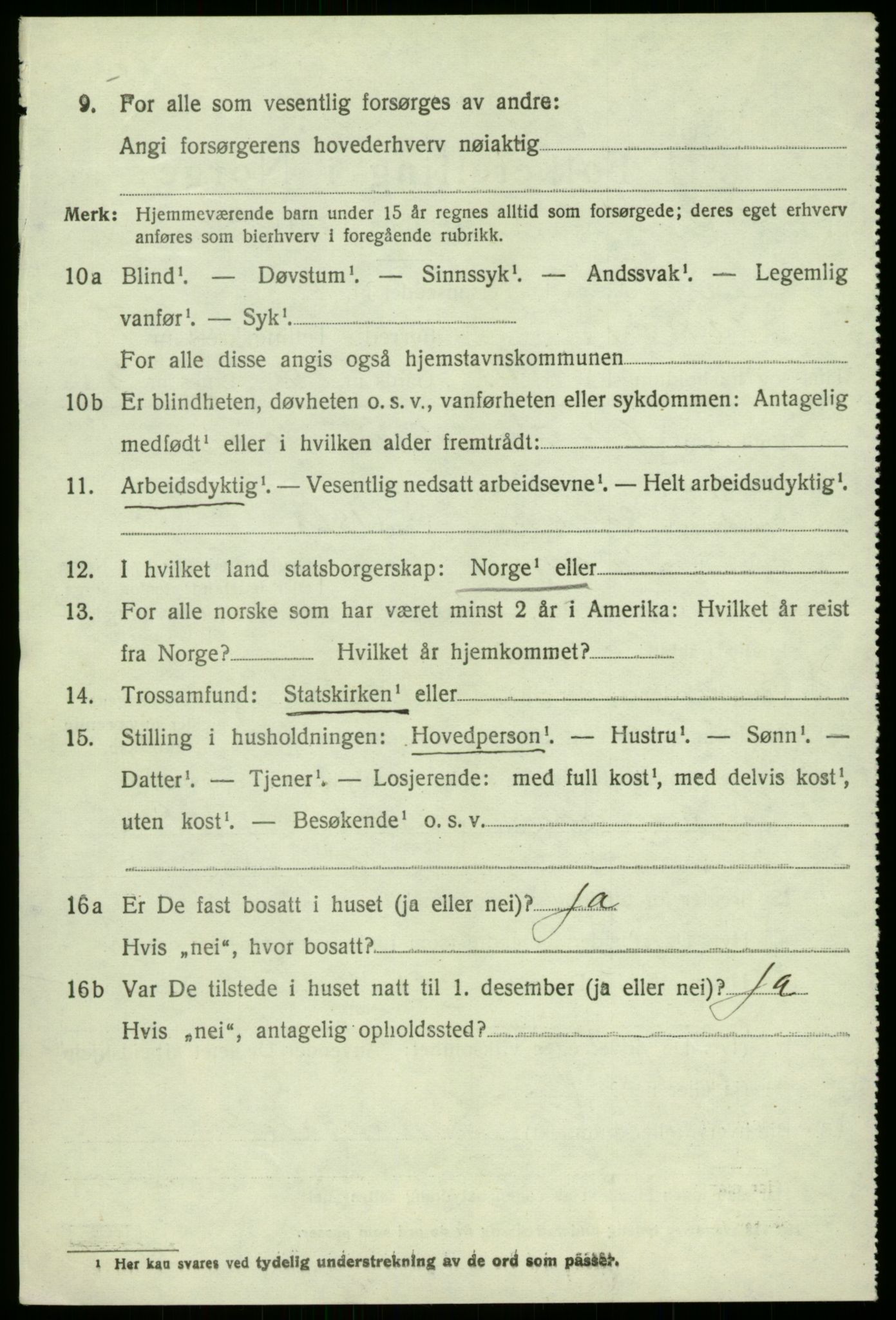 SAB, 1920 census for Kvam, 1920, p. 5158