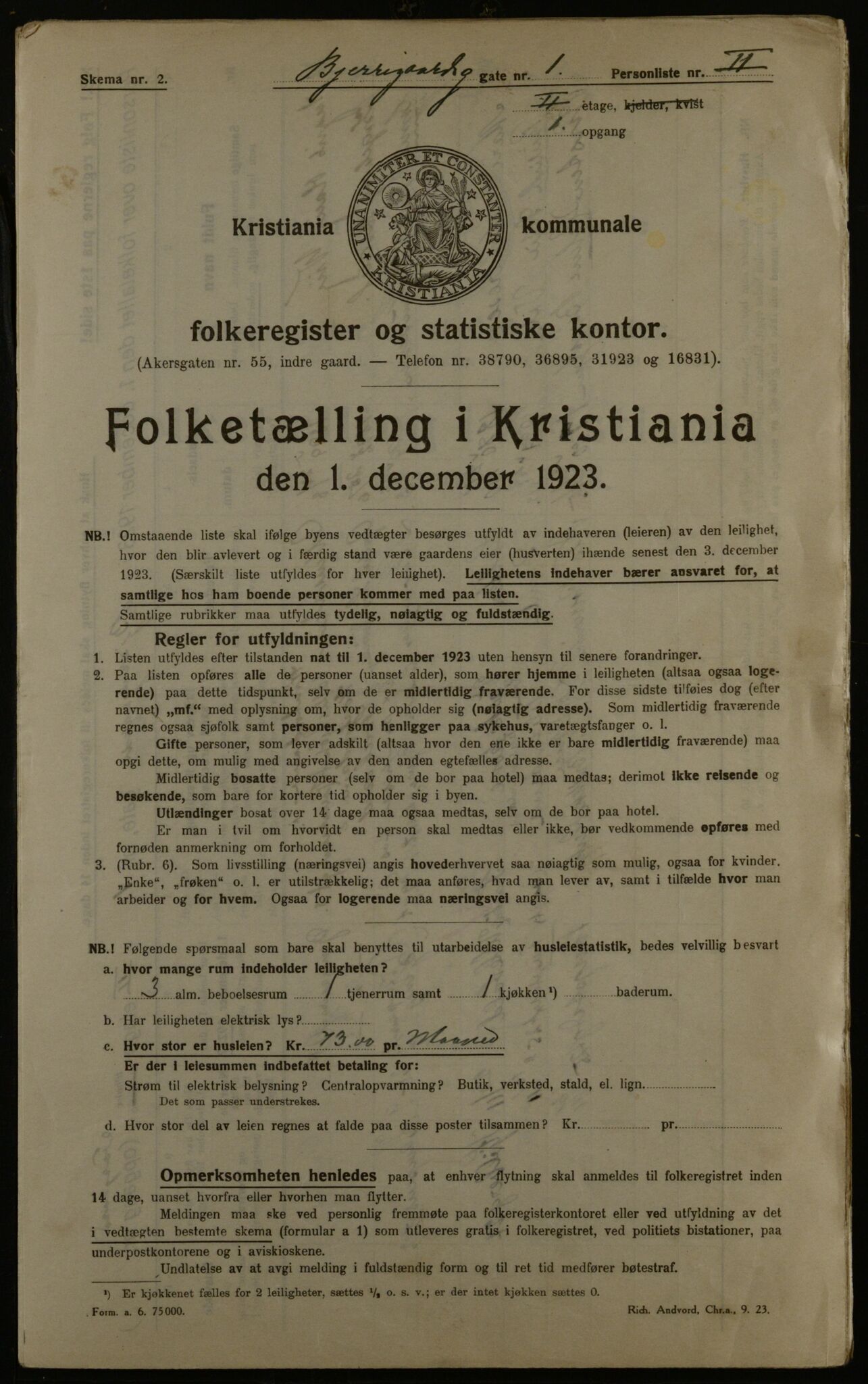 OBA, Municipal Census 1923 for Kristiania, 1923, p. 6480