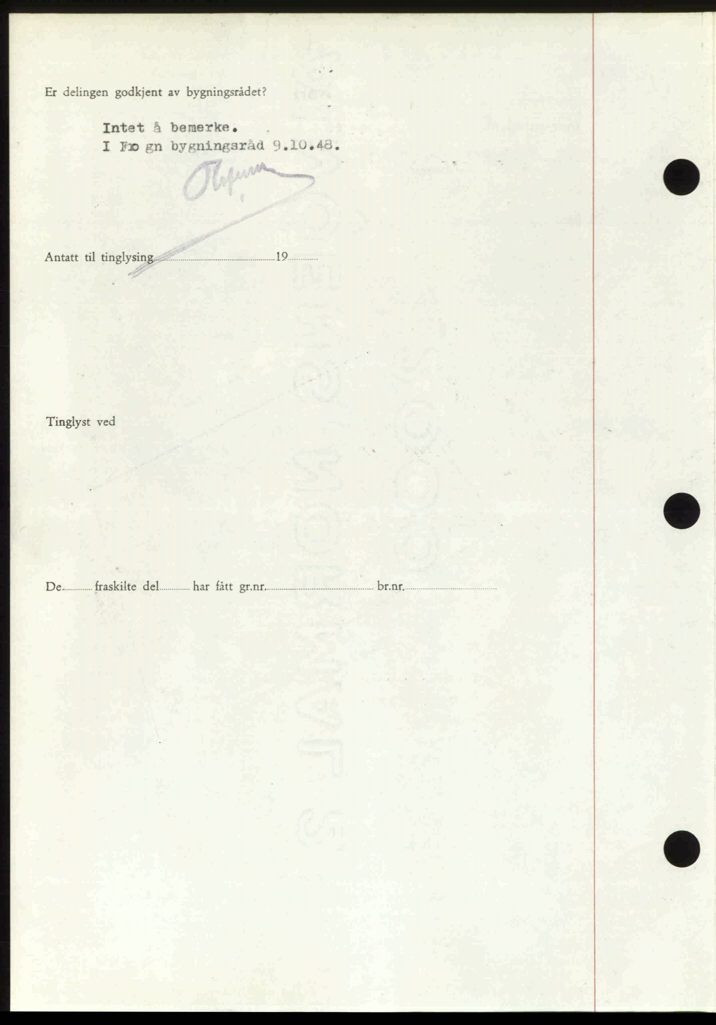 Follo sorenskriveri, SAO/A-10274/G/Ga/Gaa/L0085: Mortgage book no. I 85, 1948-1948, Diary no: : 4521/1948