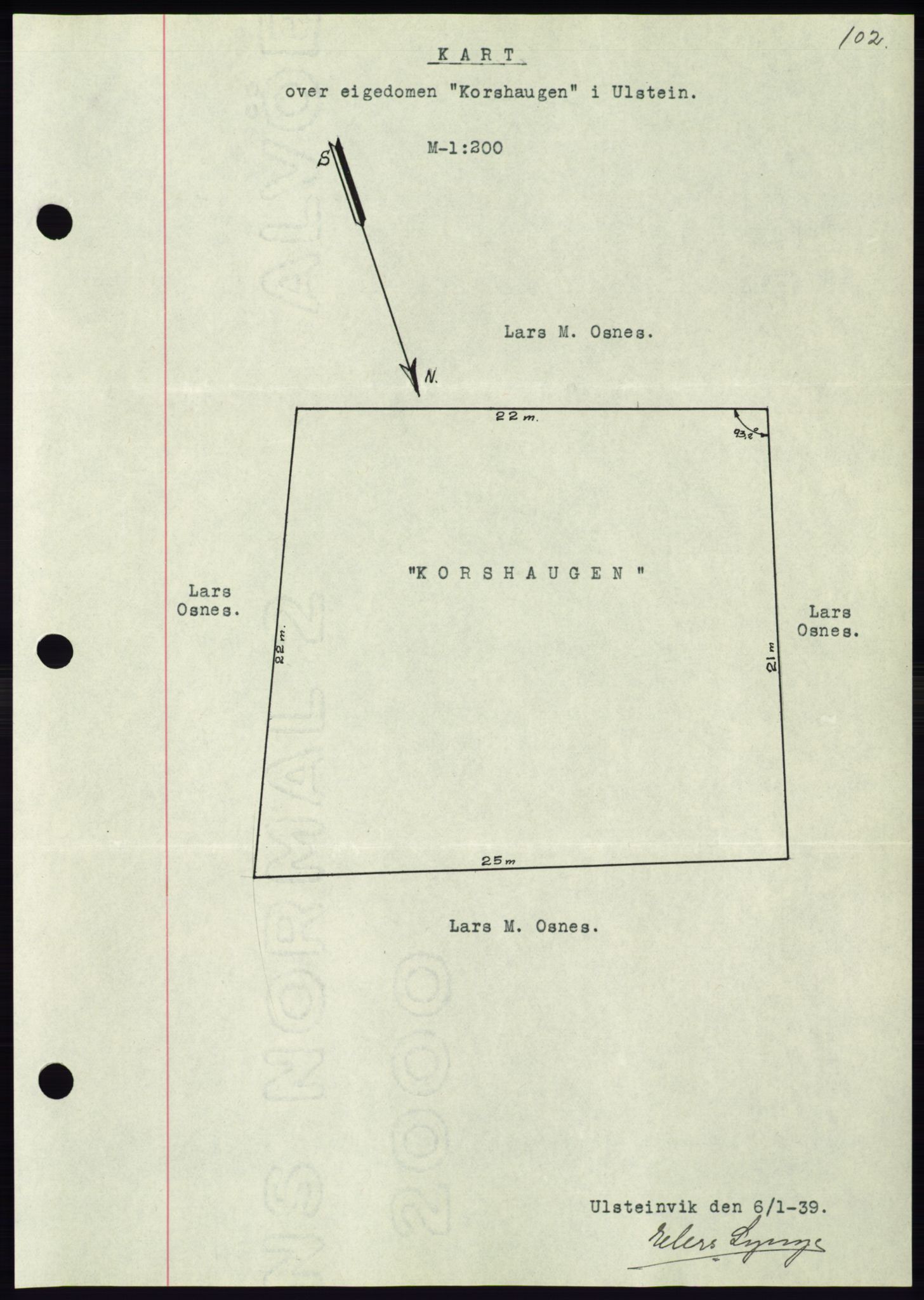 Søre Sunnmøre sorenskriveri, AV/SAT-A-4122/1/2/2C/L0067: Mortgage book no. 61, 1938-1939, Diary no: : 54/1939