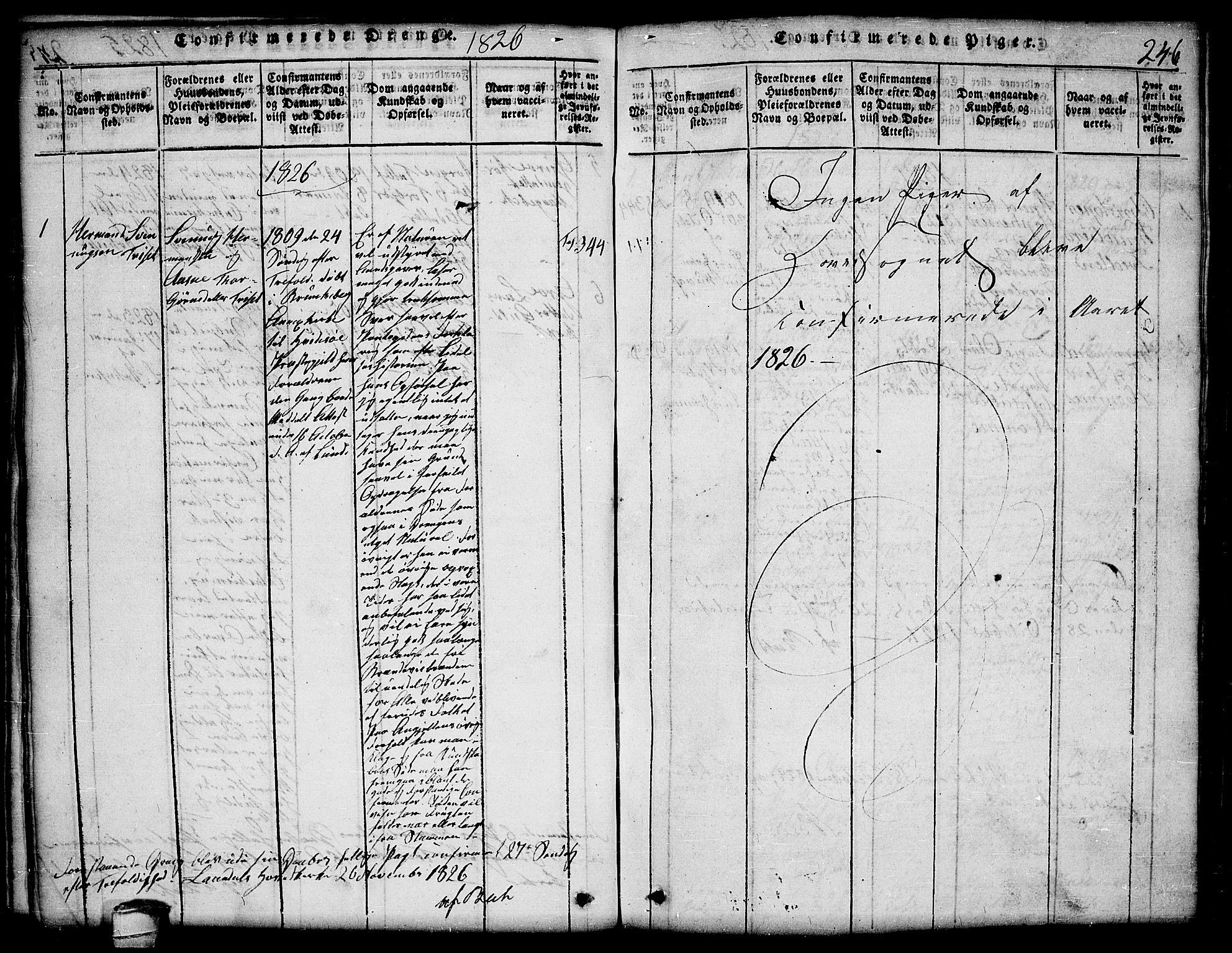 Lårdal kirkebøker, SAKO/A-284/G/Ga/L0001: Parish register (copy) no. I 1, 1815-1861, p. 246