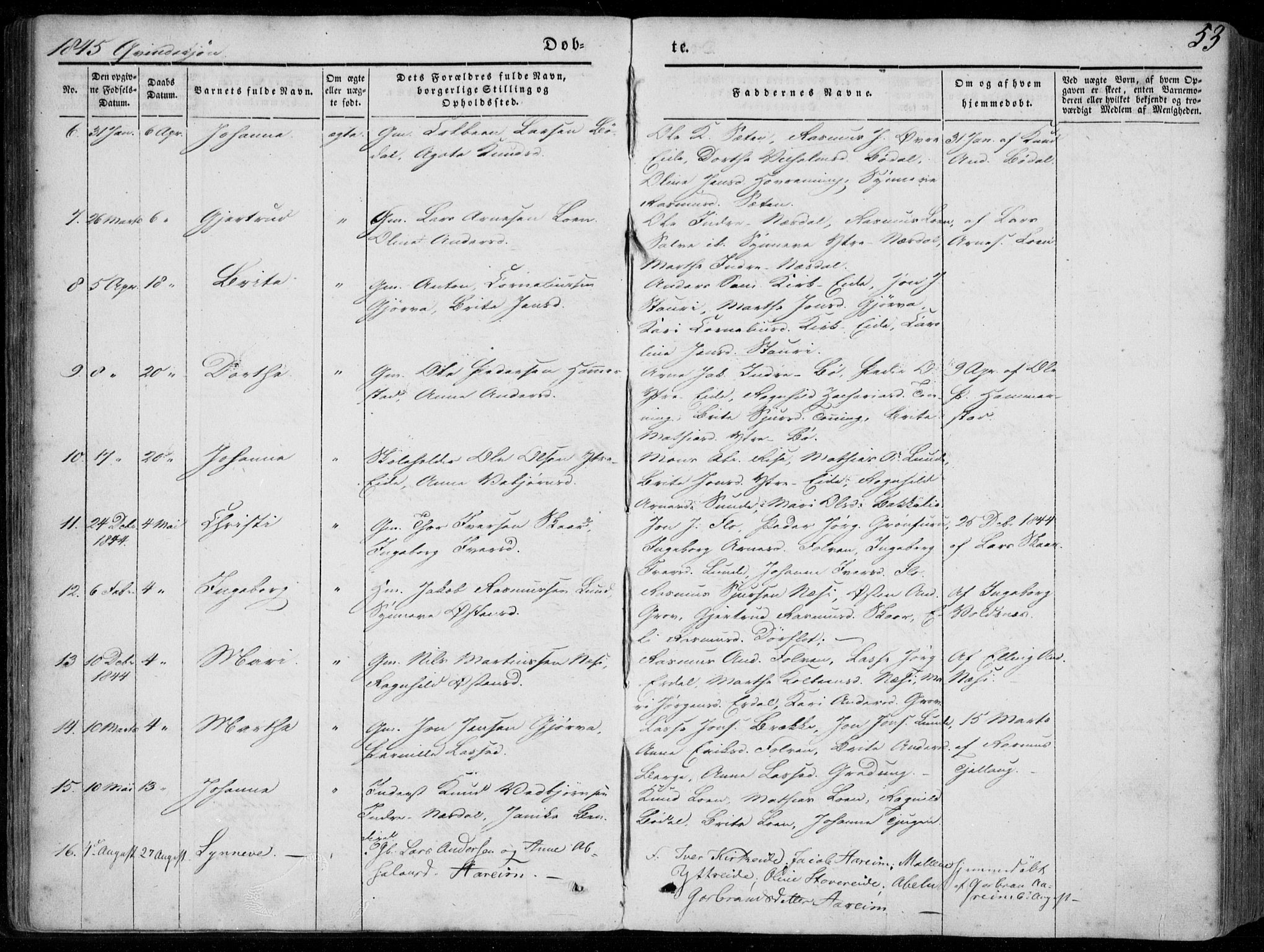 Stryn Sokneprestembete, SAB/A-82501: Parish register (official) no. A 2, 1844-1861, p. 53
