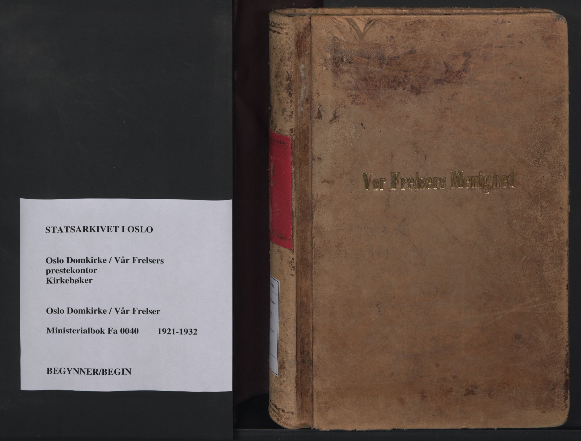 Oslo domkirke Kirkebøker, SAO/A-10752/F/Fa/L0040: Parish register (official) no. 40, 1921-1932