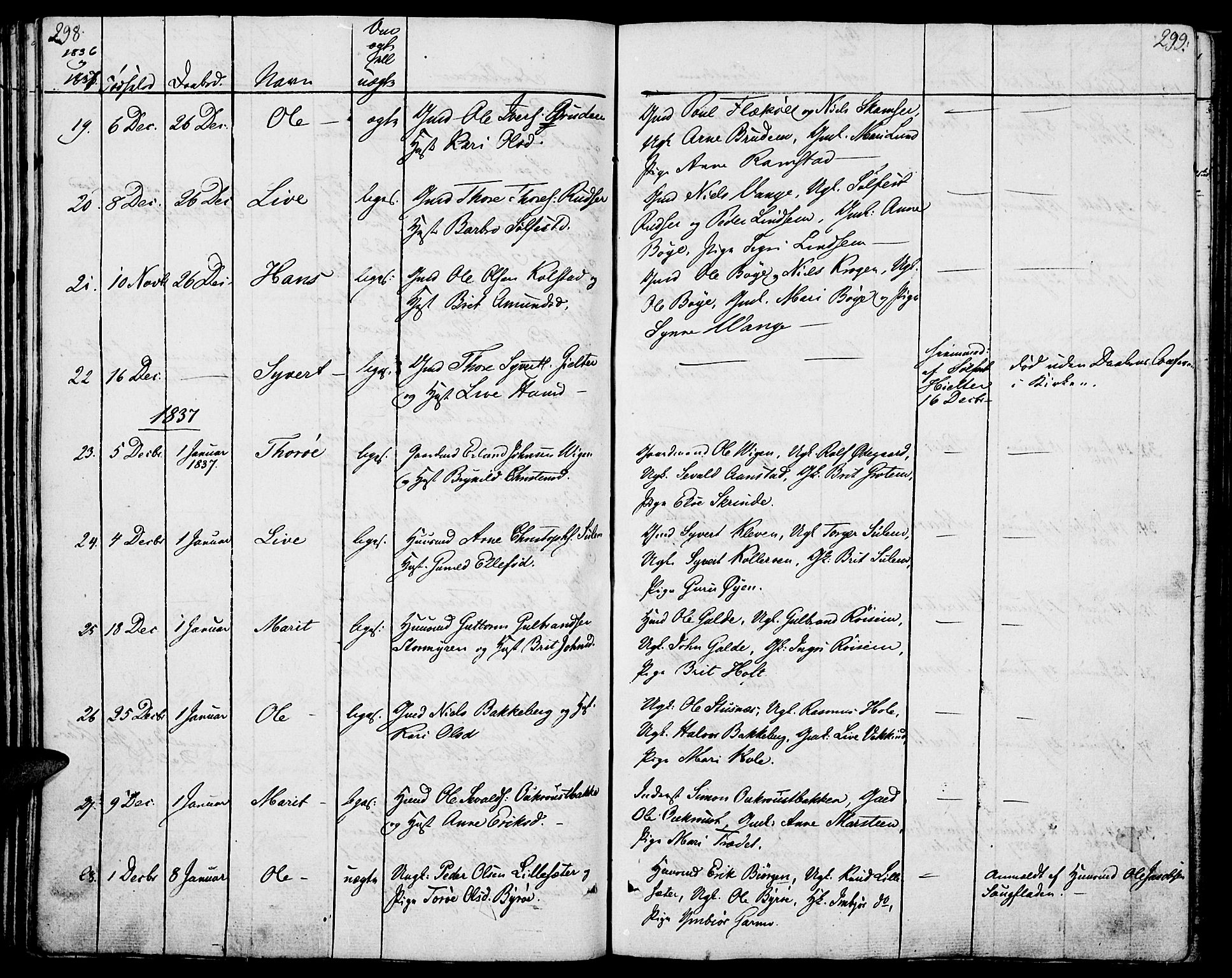 Lom prestekontor, SAH/PREST-070/K/L0005: Parish register (official) no. 5, 1825-1837, p. 298-299