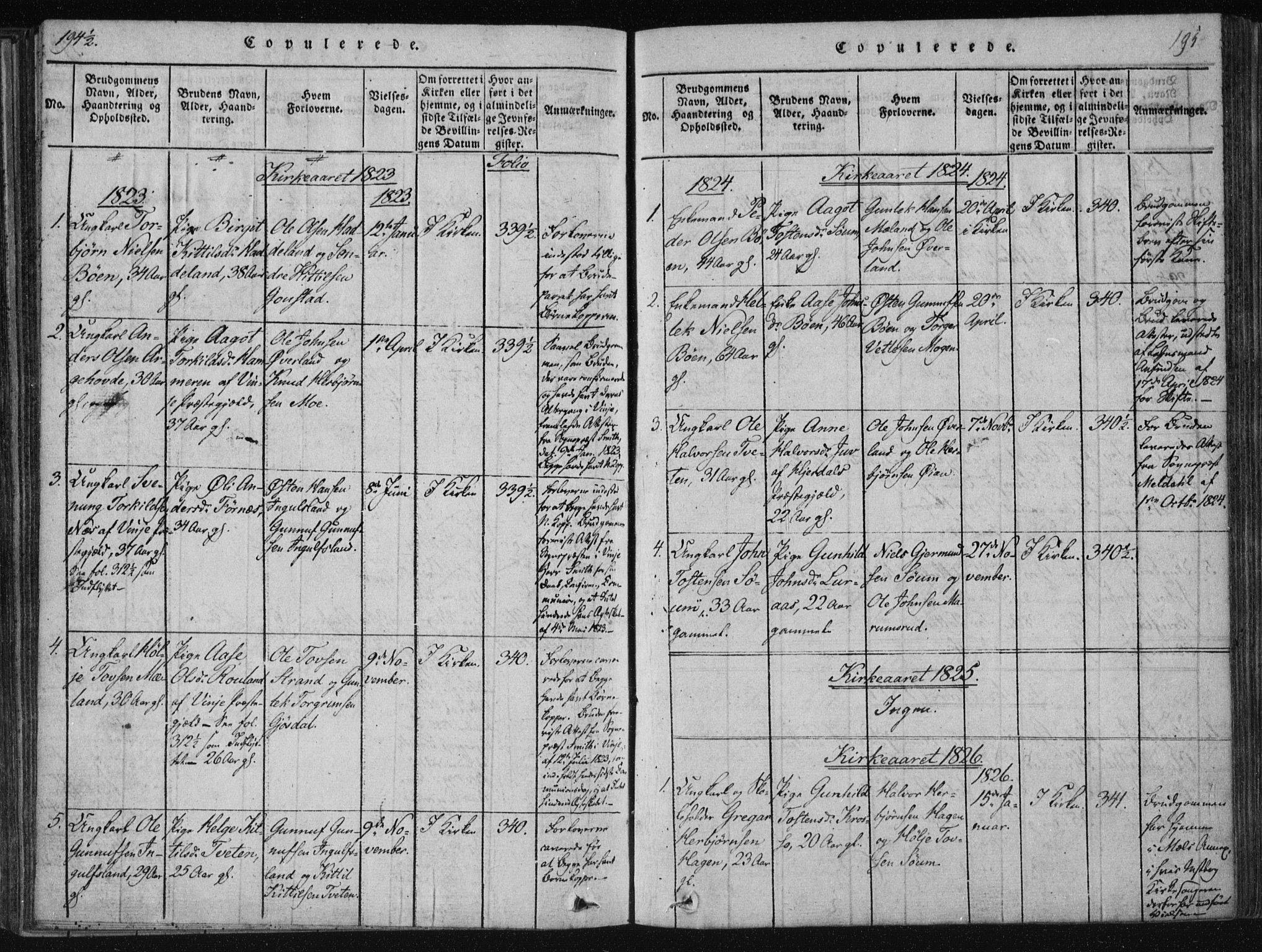 Tinn kirkebøker, SAKO/A-308/F/Fc/L0001: Parish register (official) no. III 1, 1815-1843, p. 195