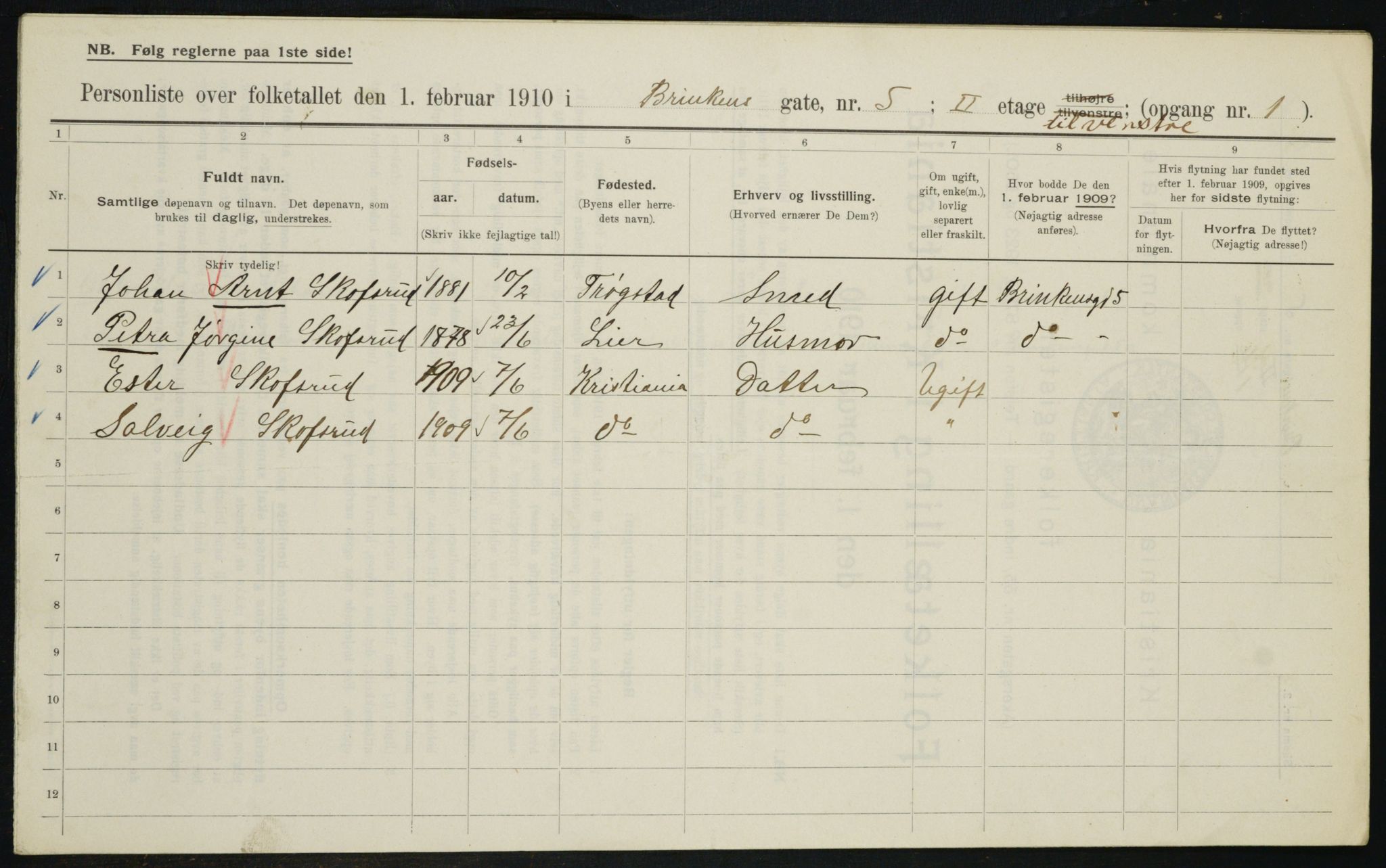 OBA, Municipal Census 1910 for Kristiania, 1910, p. 8467