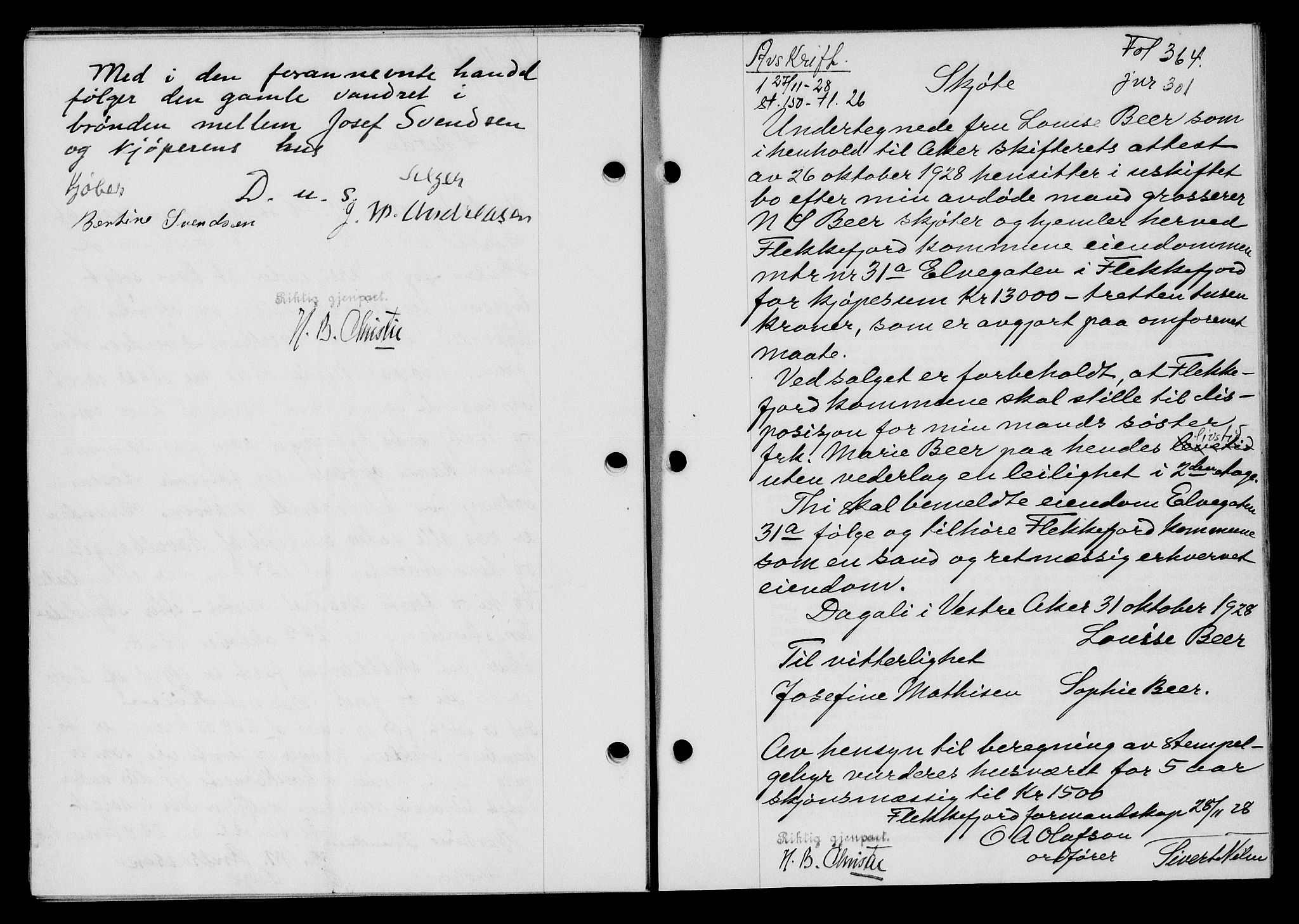 Flekkefjord sorenskriveri, AV/SAK-1221-0001/G/Gb/Gba/L0044: Mortgage book no. 42, 1928-1929, Deed date: 27.11.1928