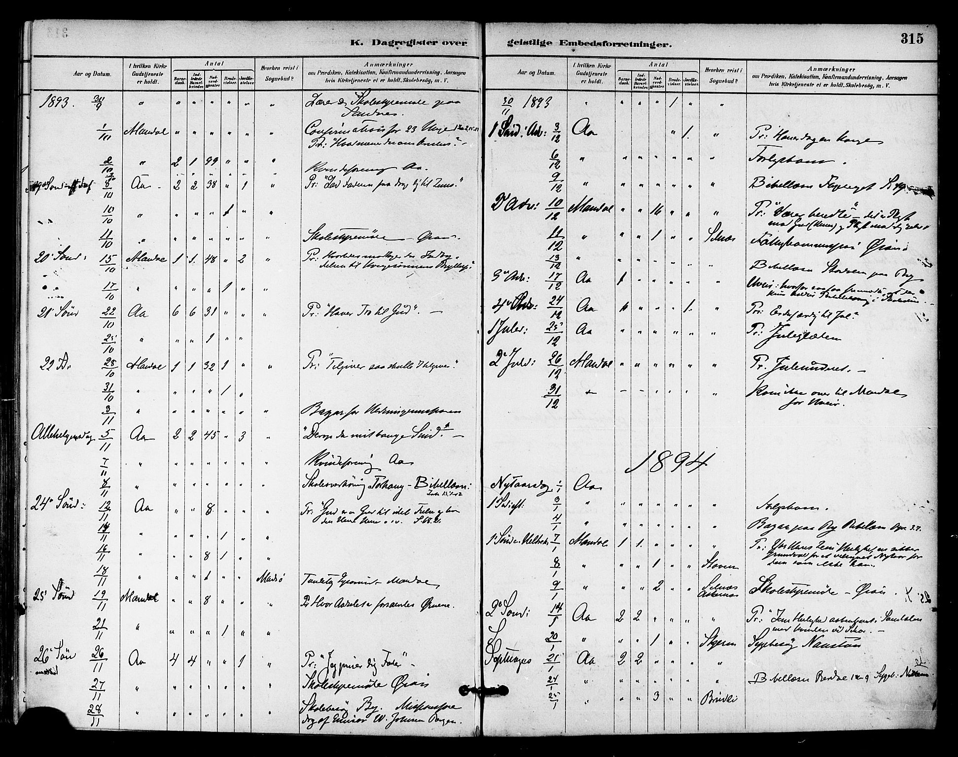 Ministerialprotokoller, klokkerbøker og fødselsregistre - Sør-Trøndelag, SAT/A-1456/655/L0680: Parish register (official) no. 655A09, 1880-1894, p. 315