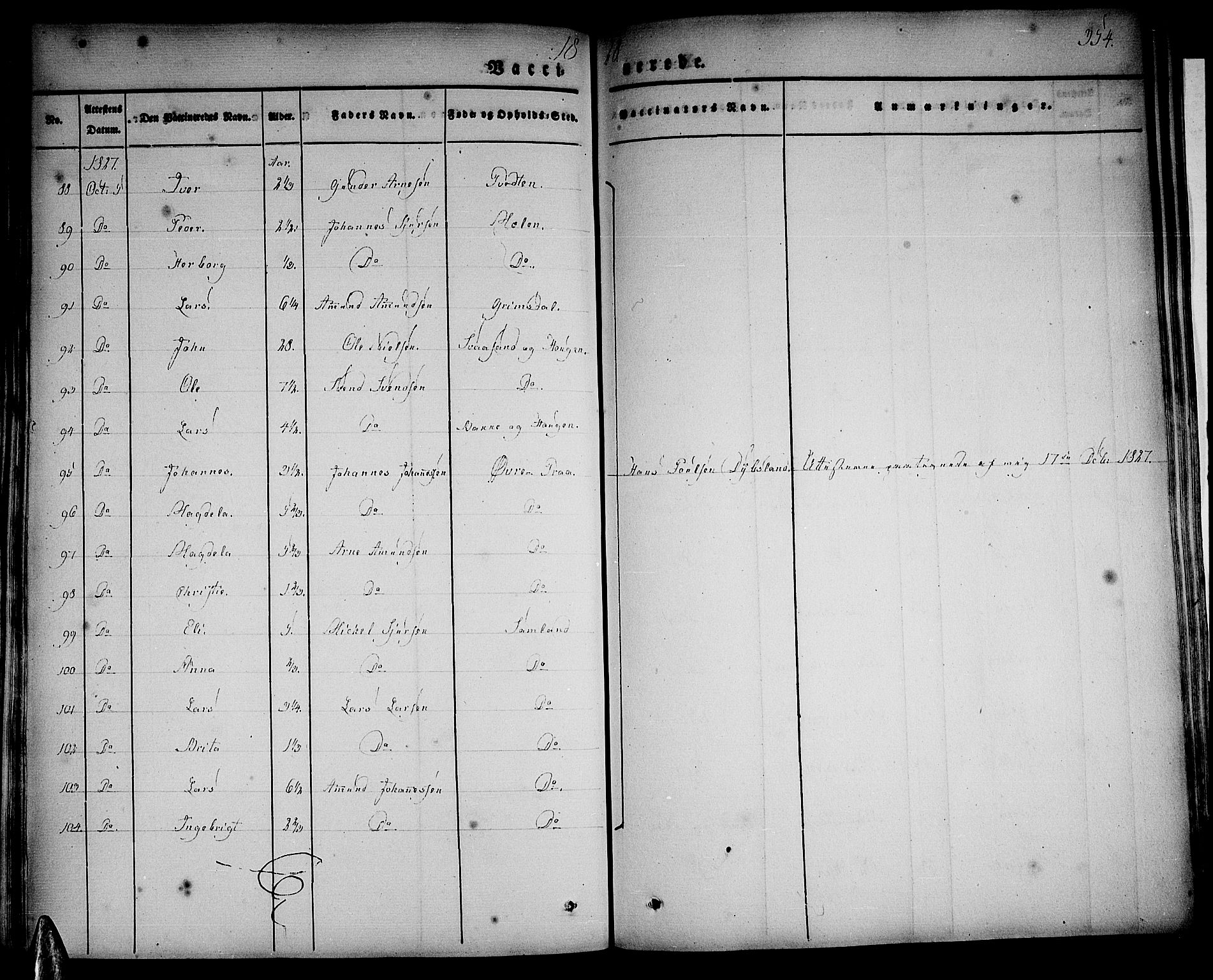 Strandebarm sokneprestembete, AV/SAB-A-78401/H/Haa: Parish register (official) no. A 6, 1826-1843, p. 354