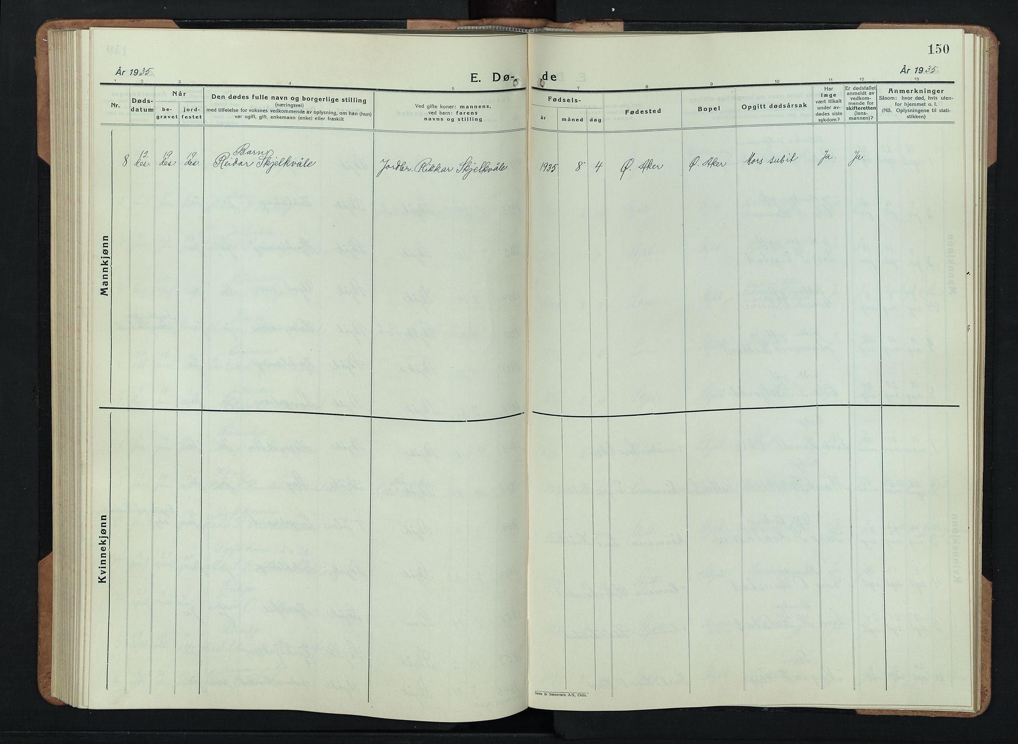 Skjåk prestekontor, AV/SAH-PREST-072/H/Ha/Hab/L0006: Parish register (copy) no. 6, 1933-1954, p. 150