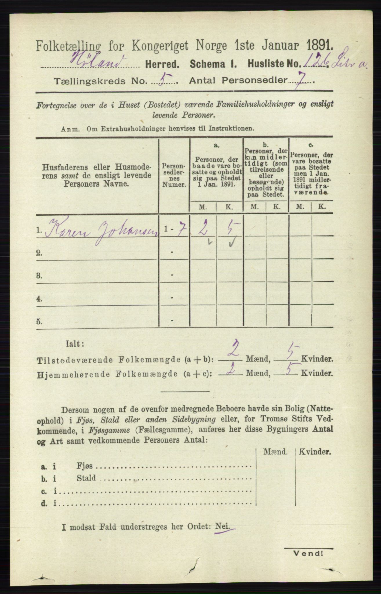 RA, 1891 census for 0221 Høland, 1891, p. 3506