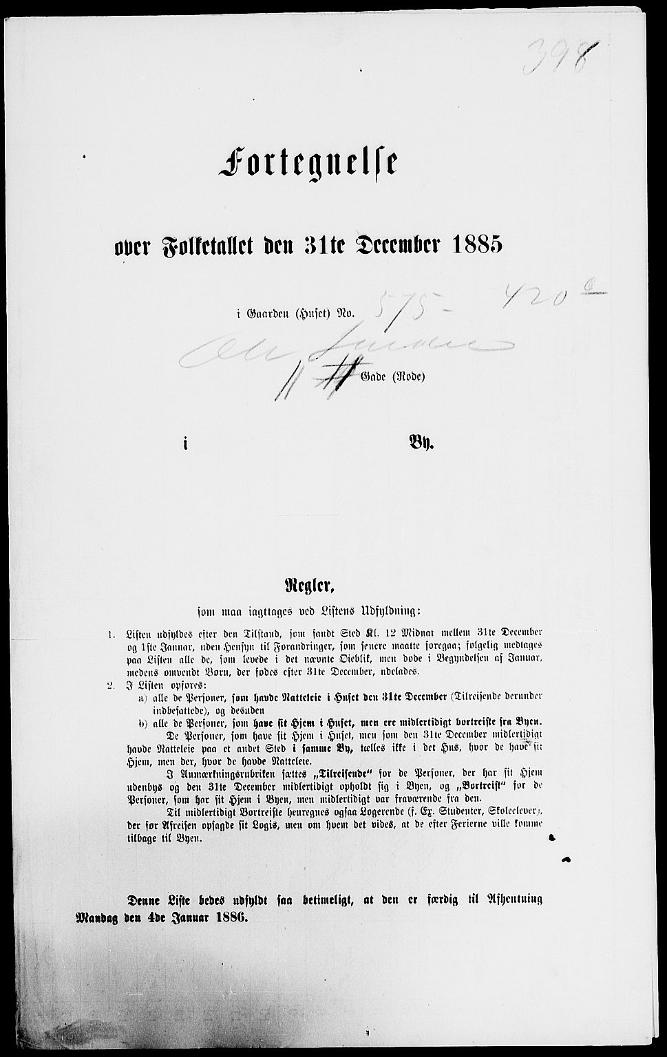 RA, 1885 census for 0101 Fredrikshald, 1885, p. 881