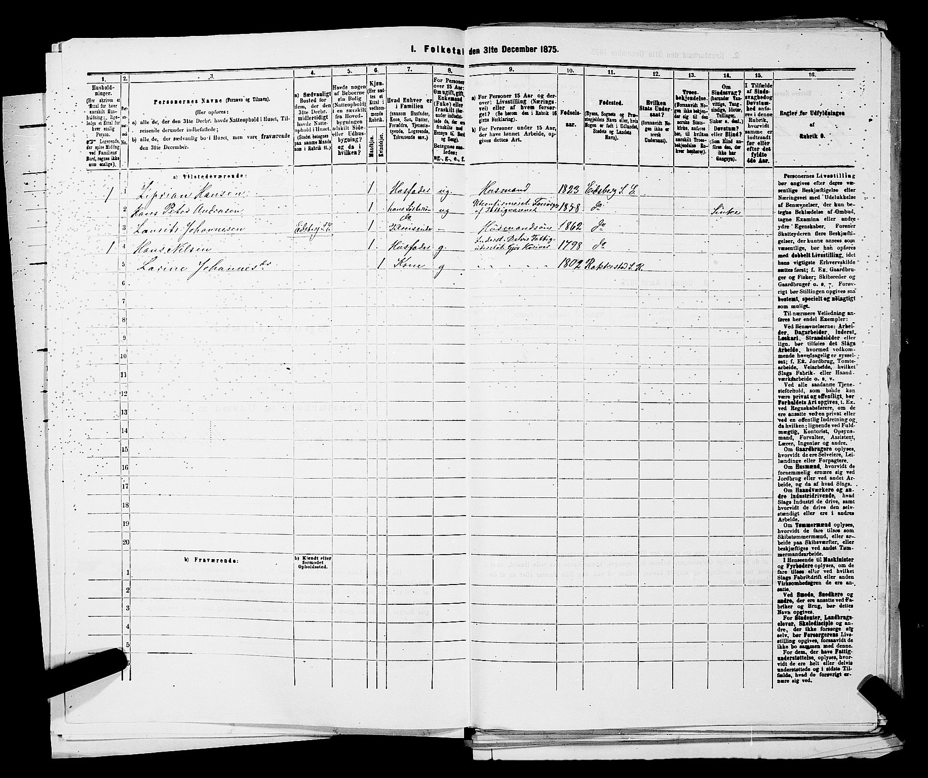 RA, 1875 census for 0125P Eidsberg, 1875, p. 60