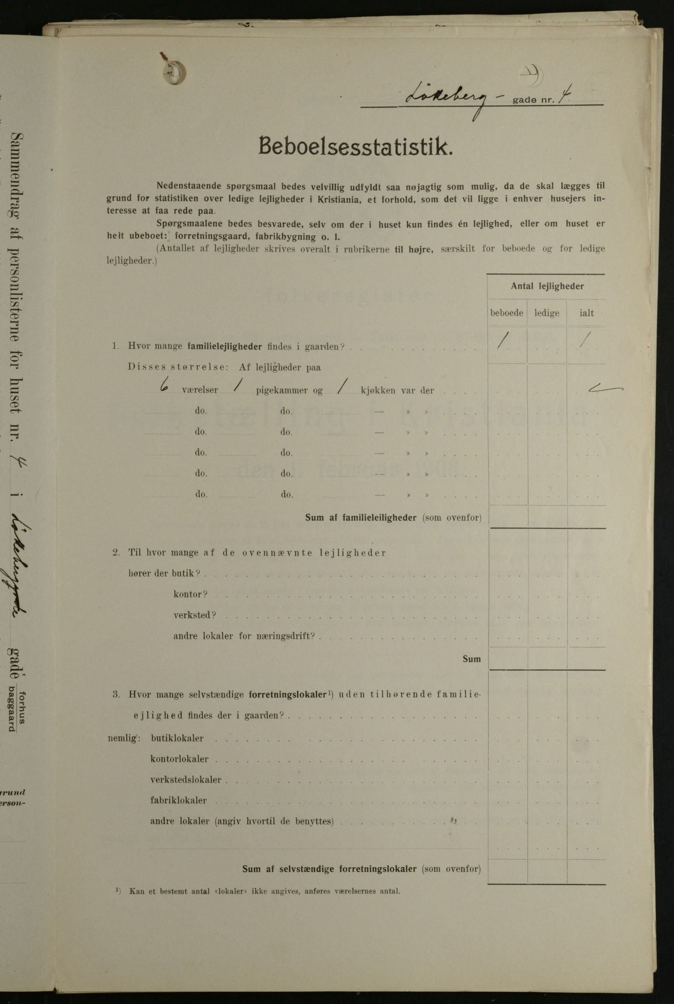 OBA, Municipal Census 1908 for Kristiania, 1908, p. 52439