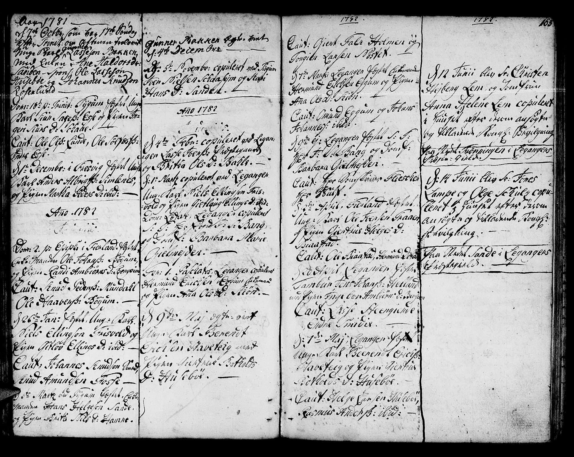 Leikanger sokneprestembete, AV/SAB-A-81001/H/Haa/Haaa/L0004: Parish register (official) no. A 4, 1770-1791, p. 163