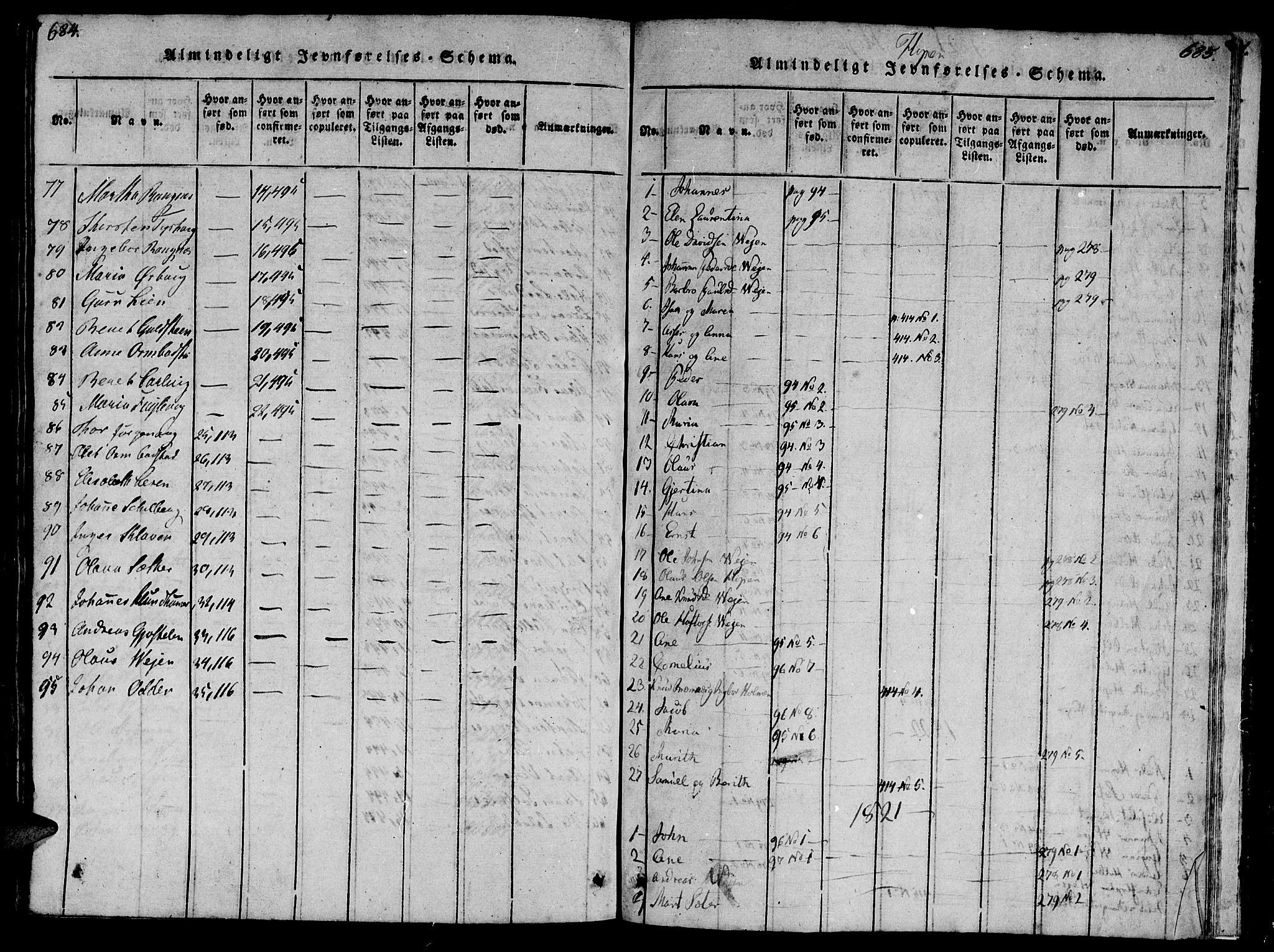 Ministerialprotokoller, klokkerbøker og fødselsregistre - Møre og Romsdal, SAT/A-1454/581/L0933: Parish register (official) no. 581A03 /1, 1819-1836, p. 684-685