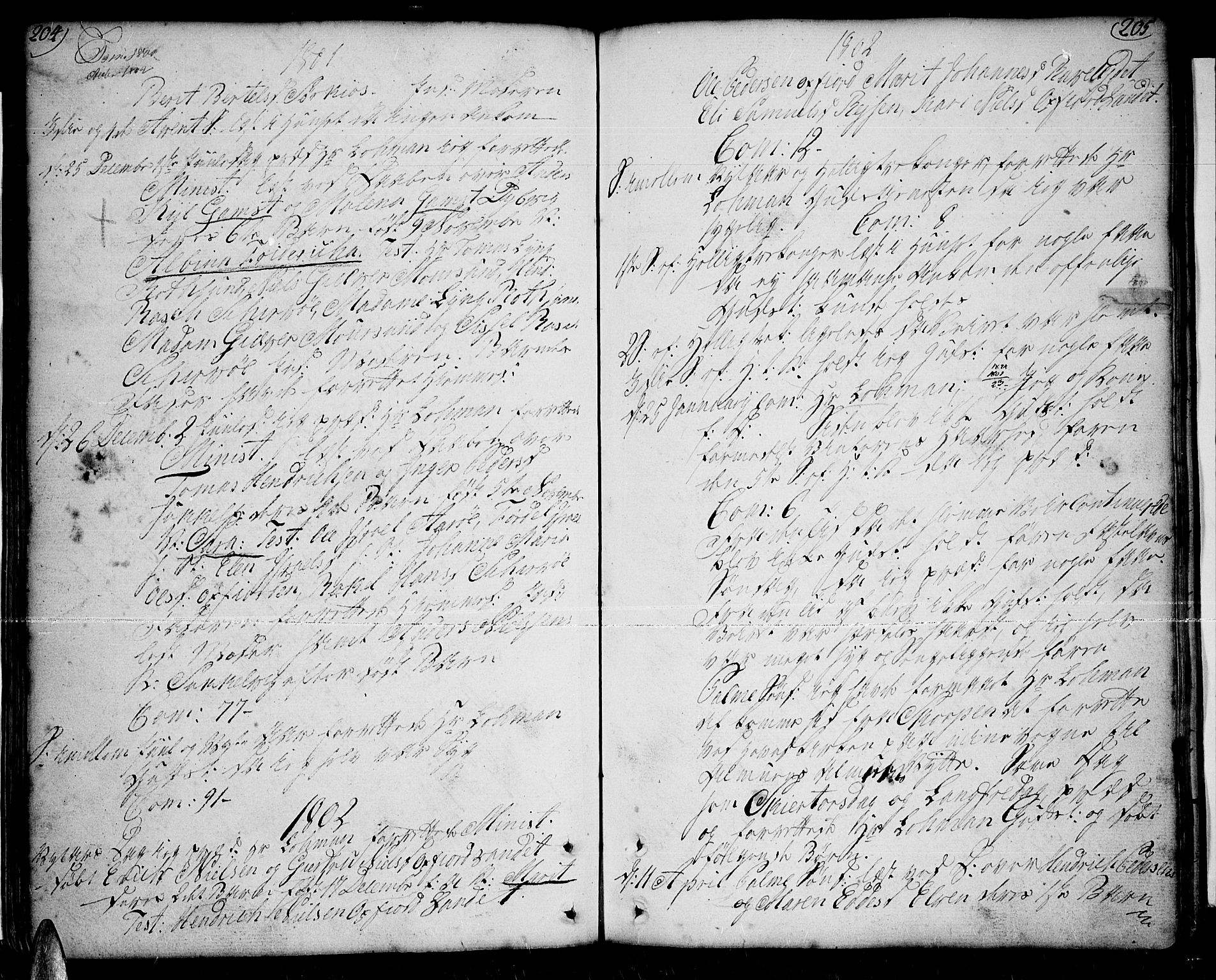 Skjervøy sokneprestkontor, SATØ/S-1300/H/Ha/Haa/L0002kirke: Parish register (official) no. 2, 1781-1817, p. 204-205
