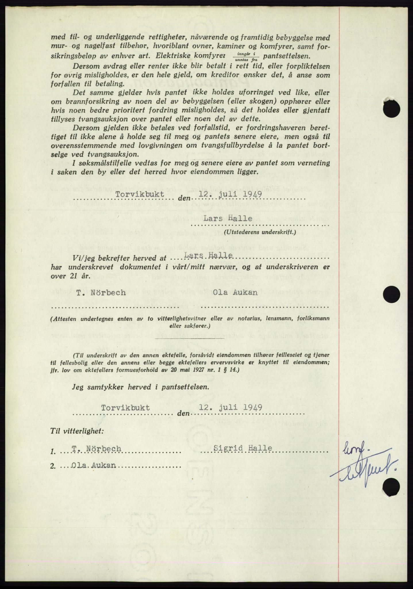 Nordmøre sorenskriveri, AV/SAT-A-4132/1/2/2Ca: Mortgage book no. B102, 1949-1949, Diary no: : 1988/1949