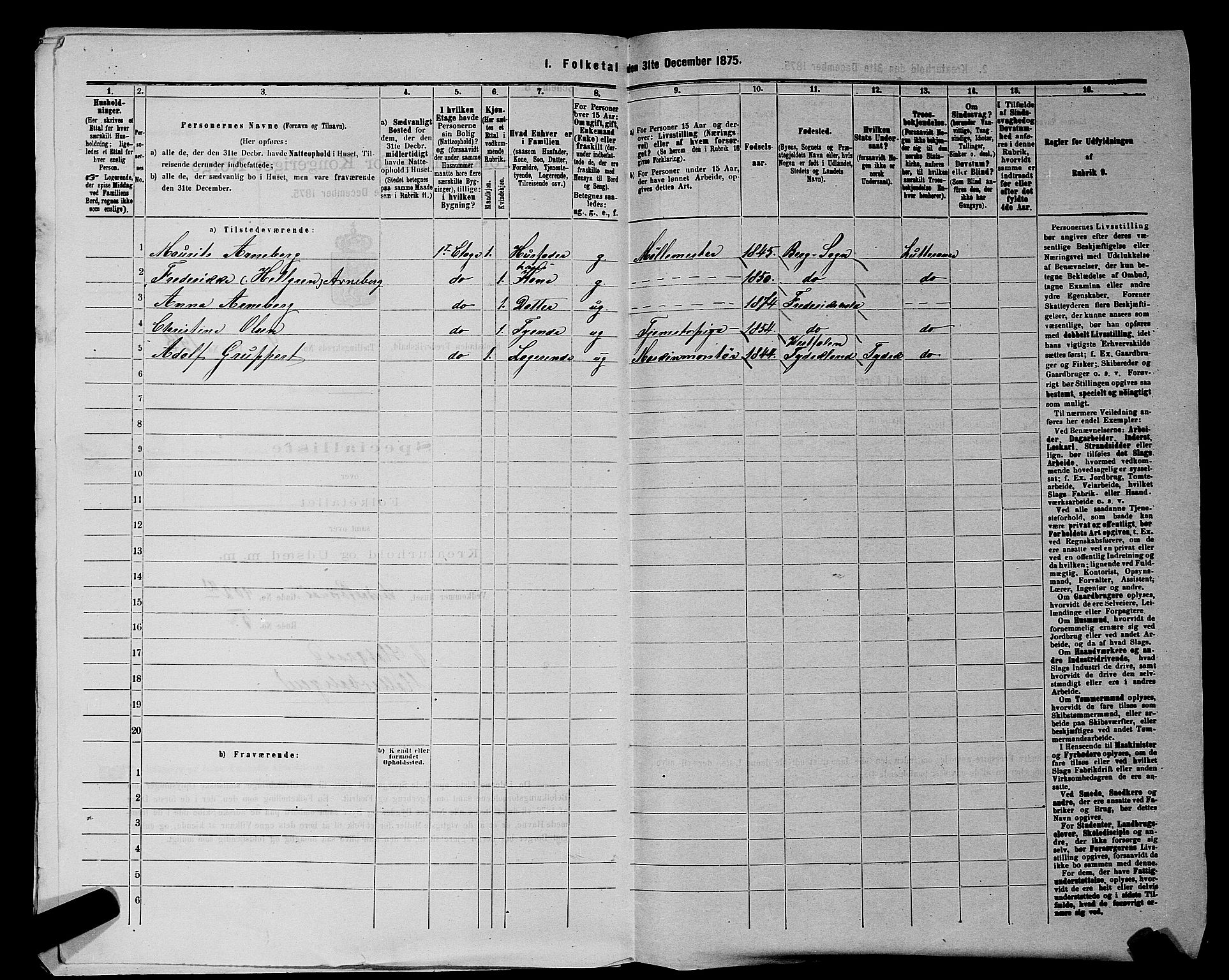 RA, 1875 census for 0101P Fredrikshald, 1875, p. 480