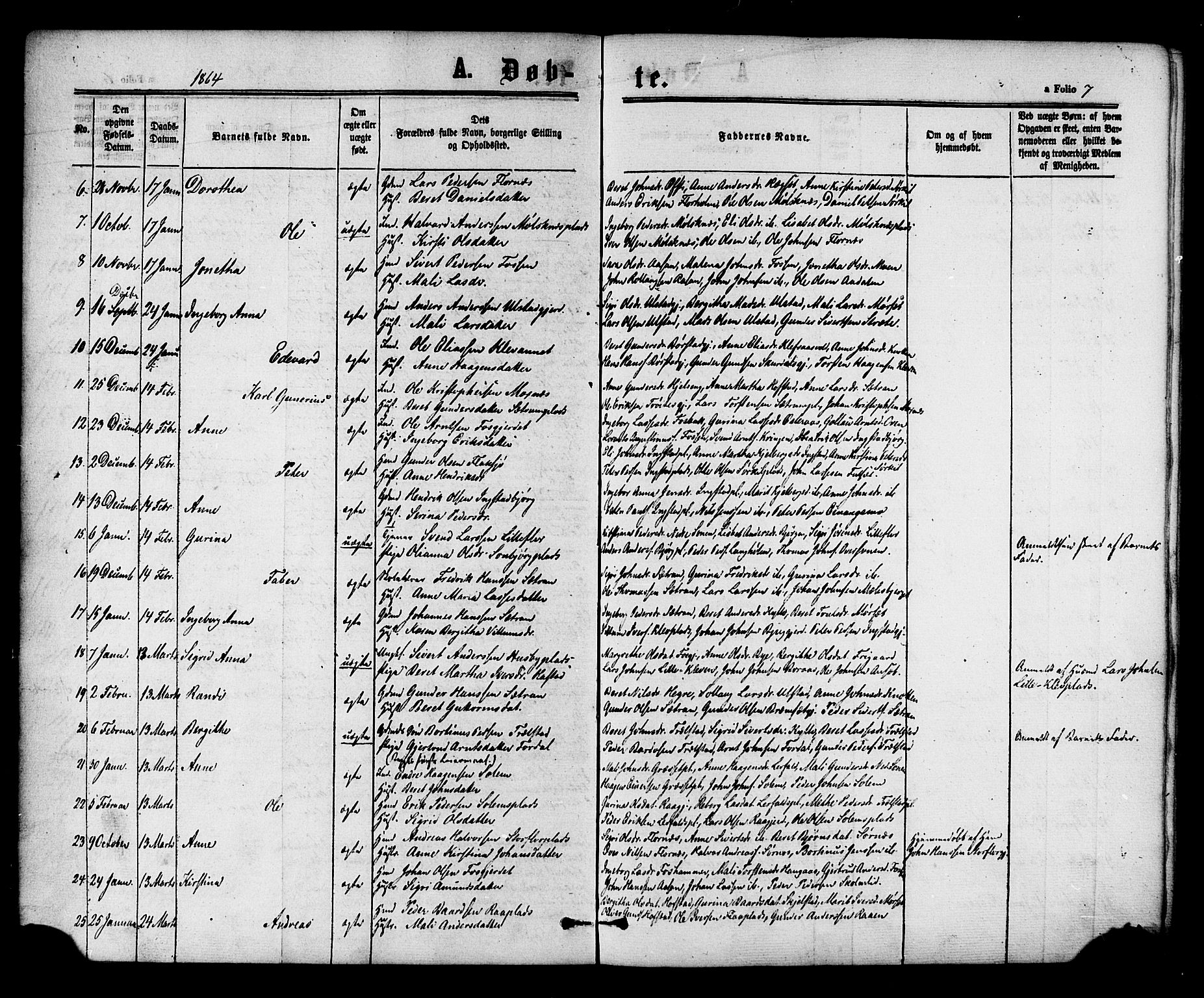 Ministerialprotokoller, klokkerbøker og fødselsregistre - Nord-Trøndelag, SAT/A-1458/703/L0029: Parish register (official) no. 703A02, 1863-1879, p. 7
