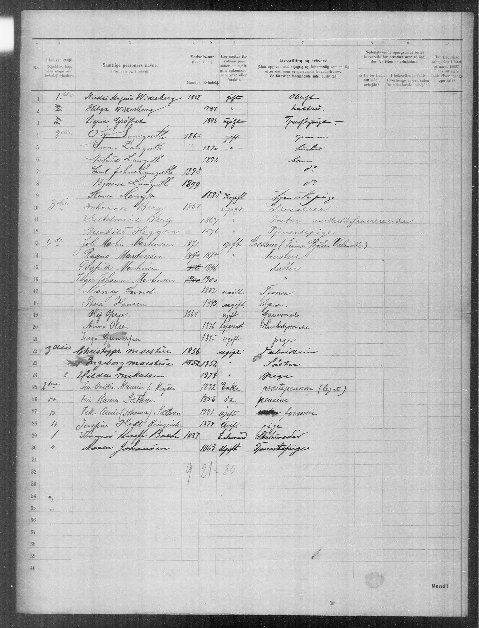 OBA, Municipal Census 1903 for Kristiania, 1903, p. 21180