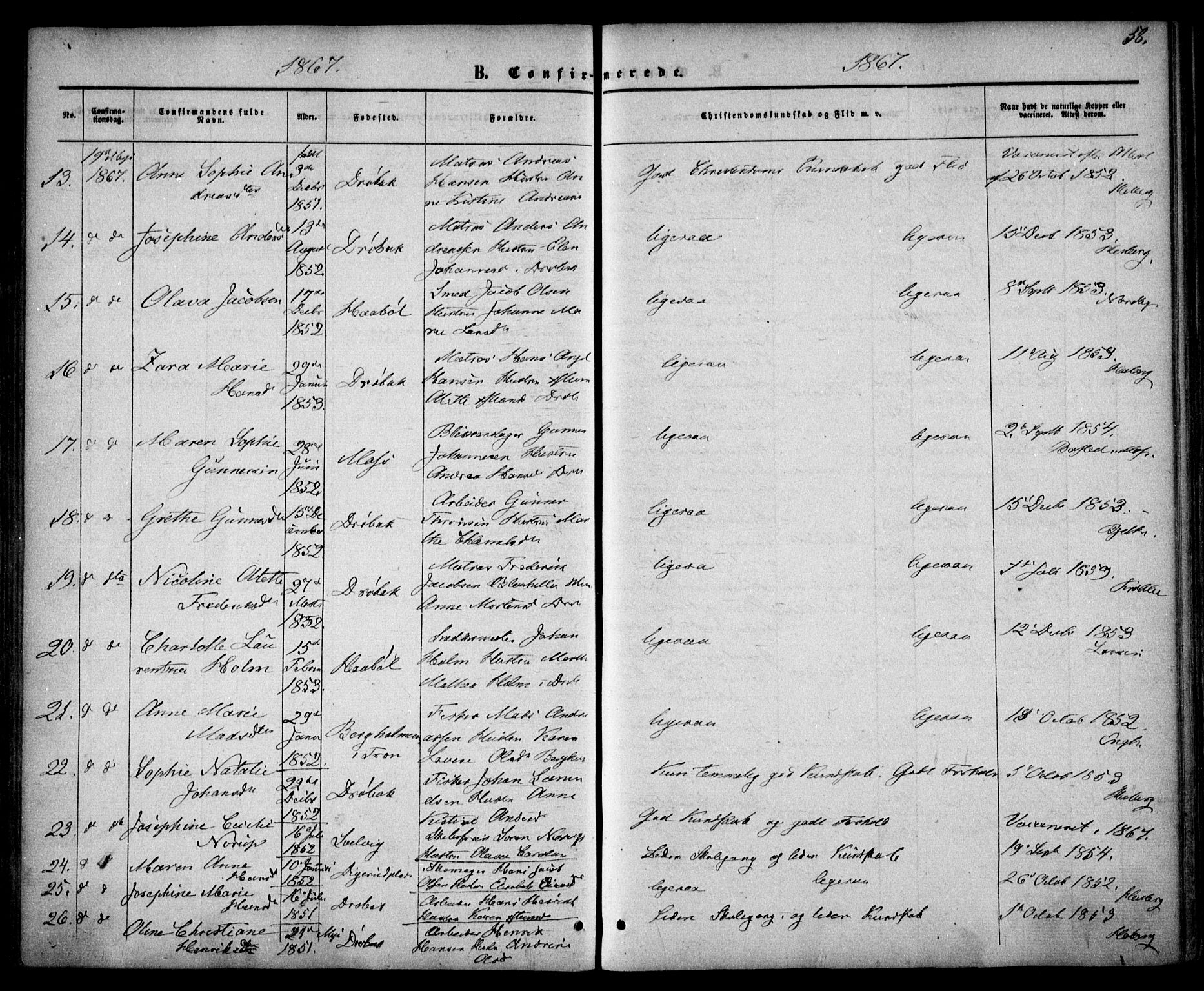 Drøbak prestekontor Kirkebøker, AV/SAO-A-10142a/F/Fa/L0002: Parish register (official) no. I 2, 1858-1870, p. 58