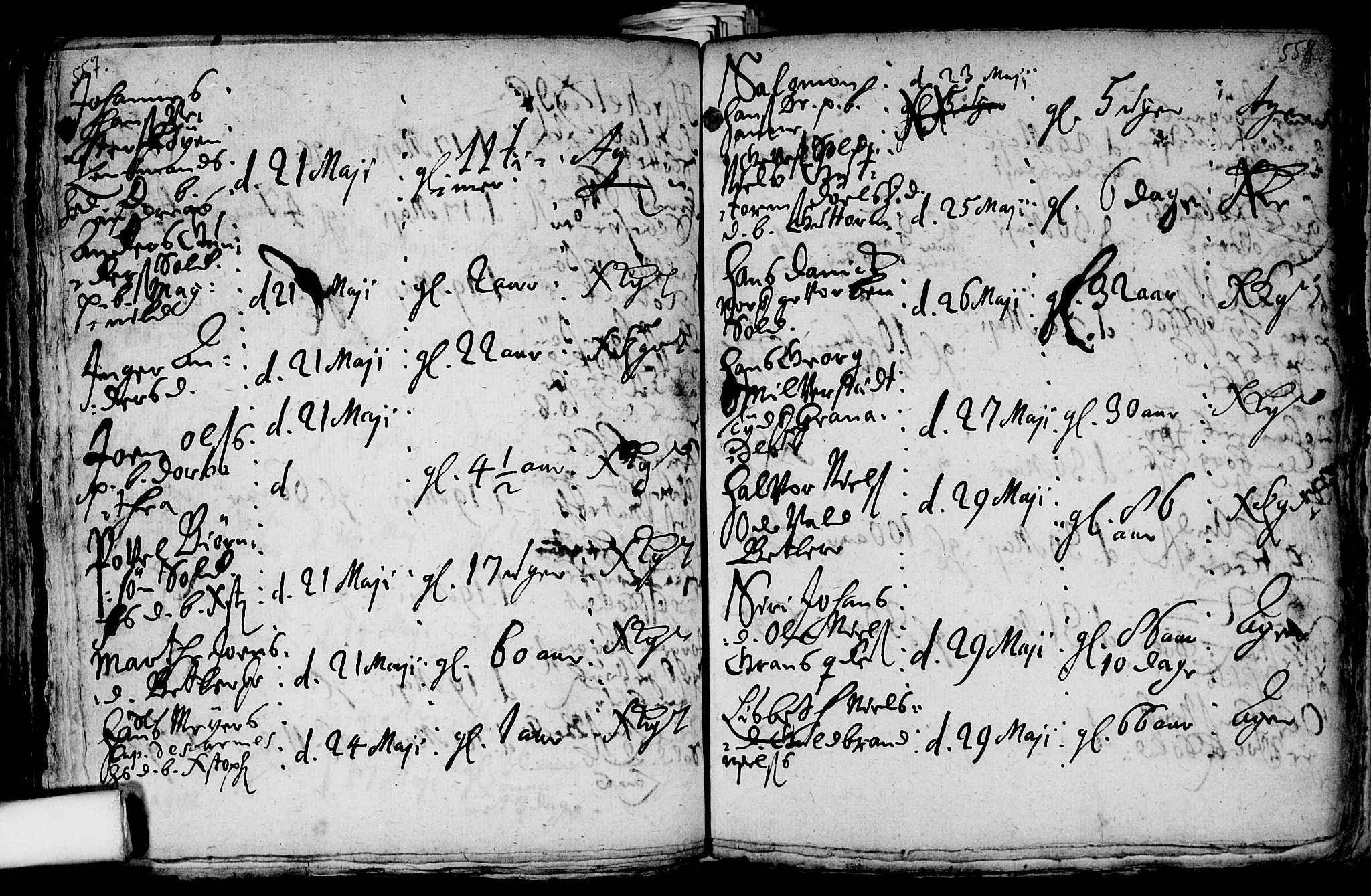 Aker prestekontor kirkebøker, AV/SAO-A-10861/F/L0002: Parish register (official) no. 2, 1714-1720, p. 557-558