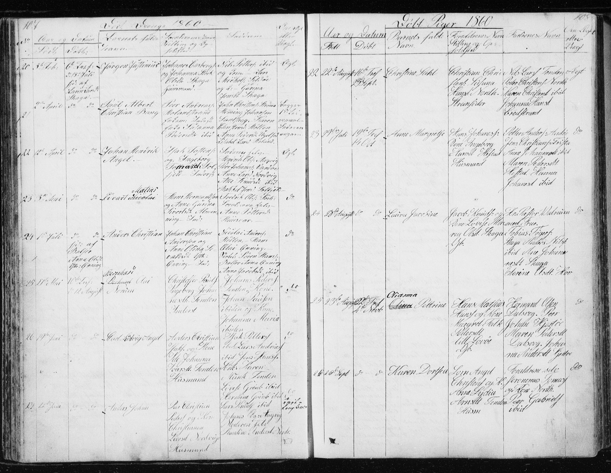 Ministerialprotokoller, klokkerbøker og fødselsregistre - Nordland, SAT/A-1459/834/L0511: Parish register (copy) no. 834C02, 1848-1862, p. 107-108