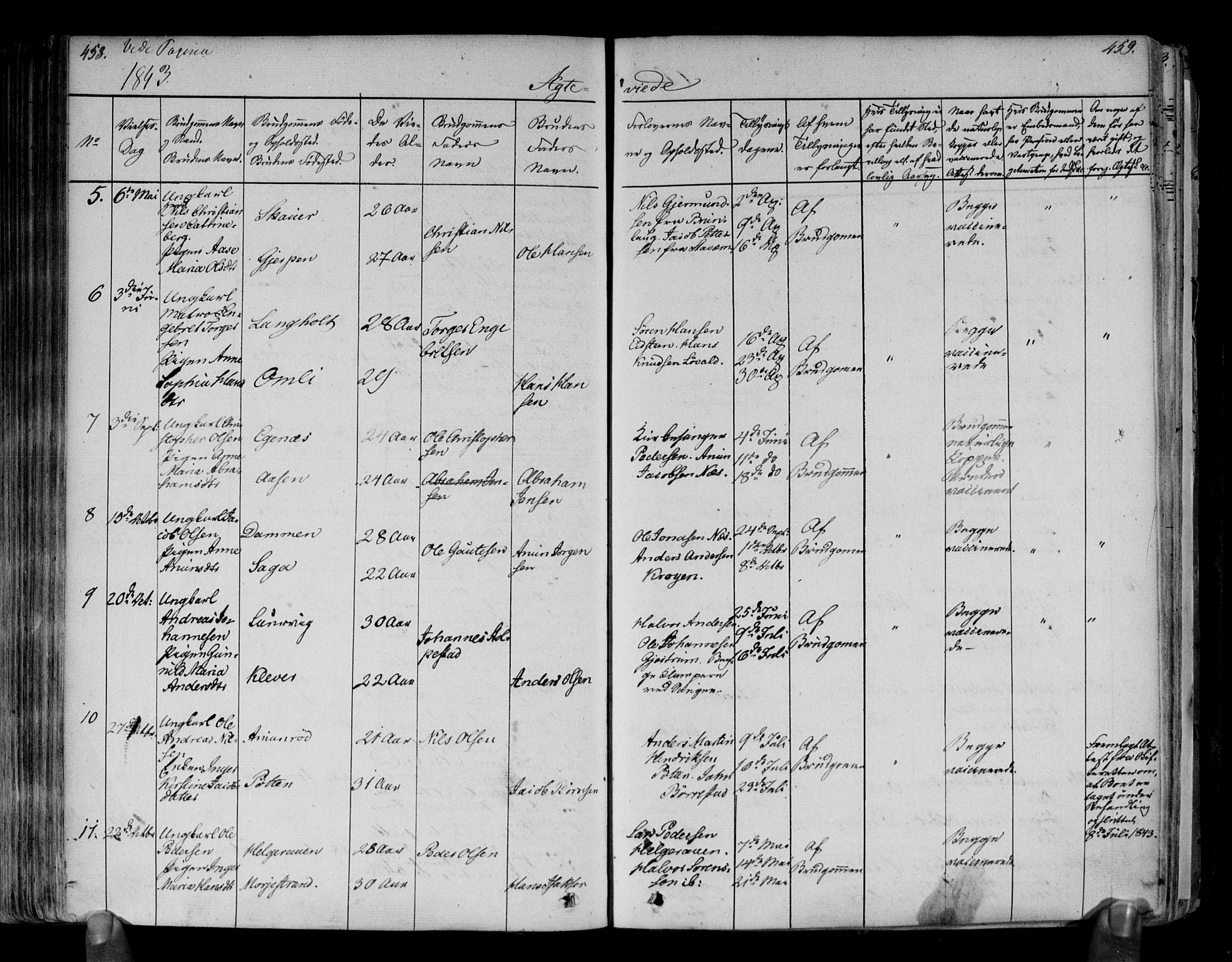 Brunlanes kirkebøker, SAKO/A-342/F/Fa/L0003: Parish register (official) no. I 3, 1834-1845, p. 458-459