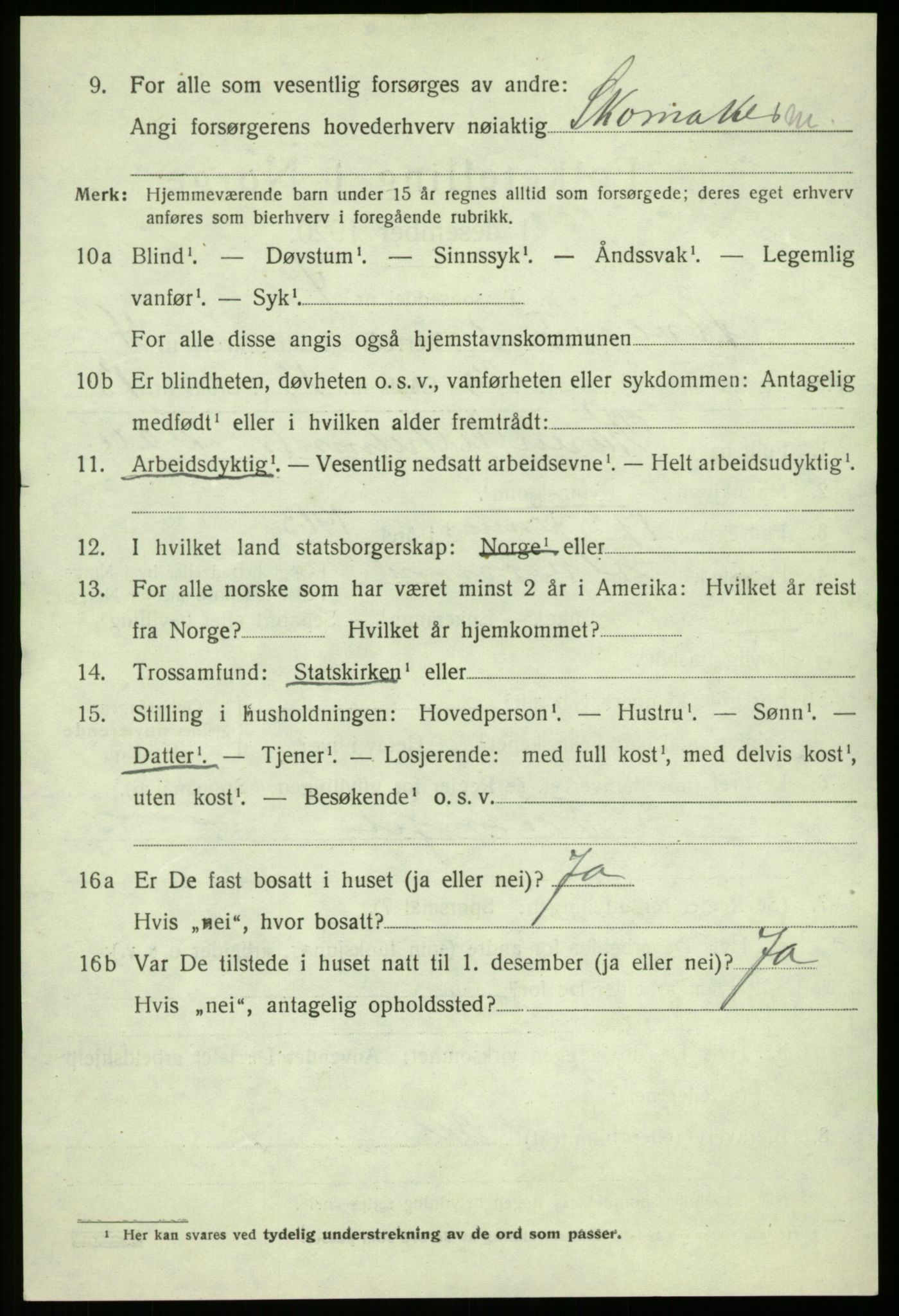 SAB, 1920 census for Alversund, 1920, p. 3845