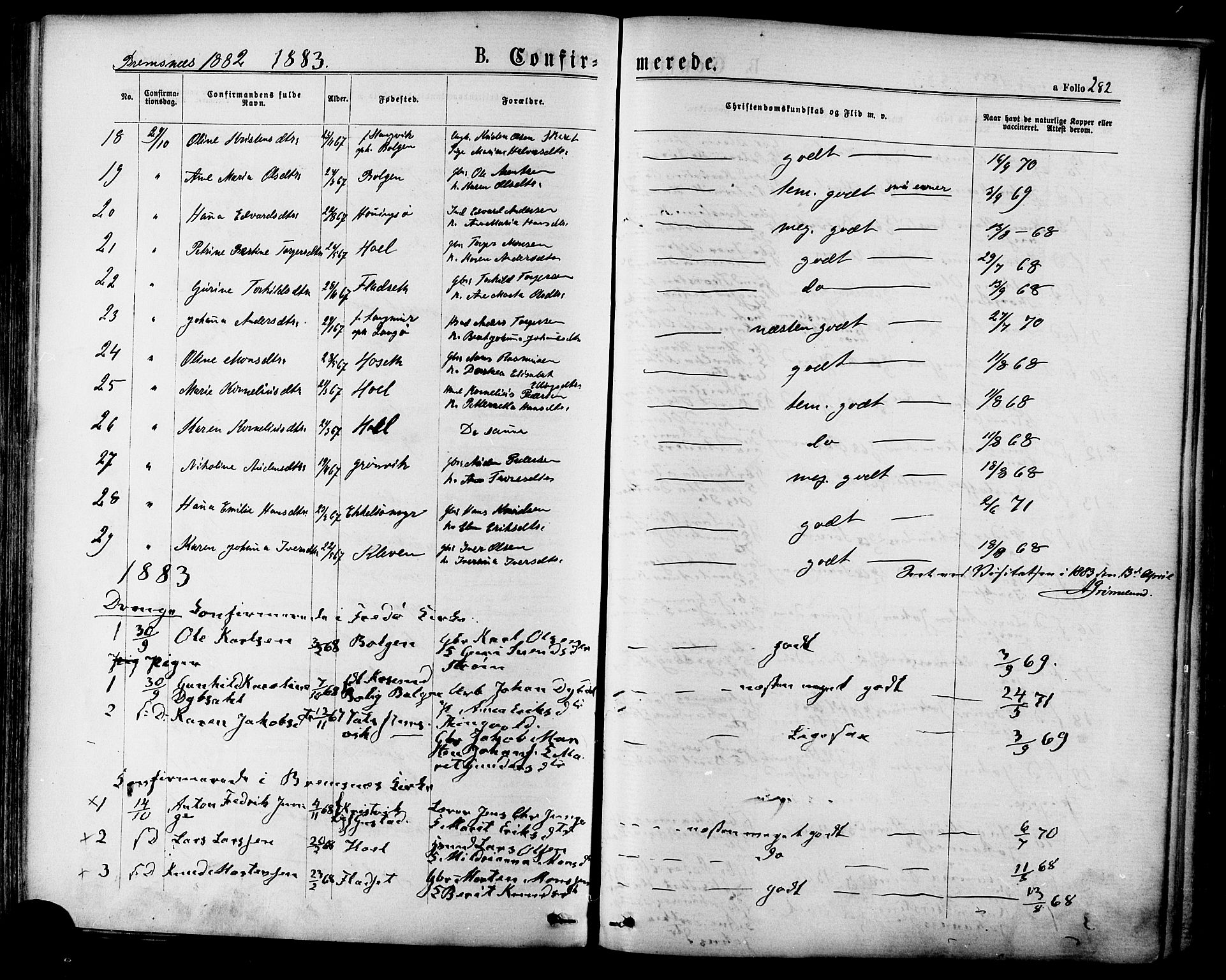 Ministerialprotokoller, klokkerbøker og fødselsregistre - Møre og Romsdal, SAT/A-1454/568/L0806: Parish register (official) no. 568A12 /3, 1878-1884, p. 282