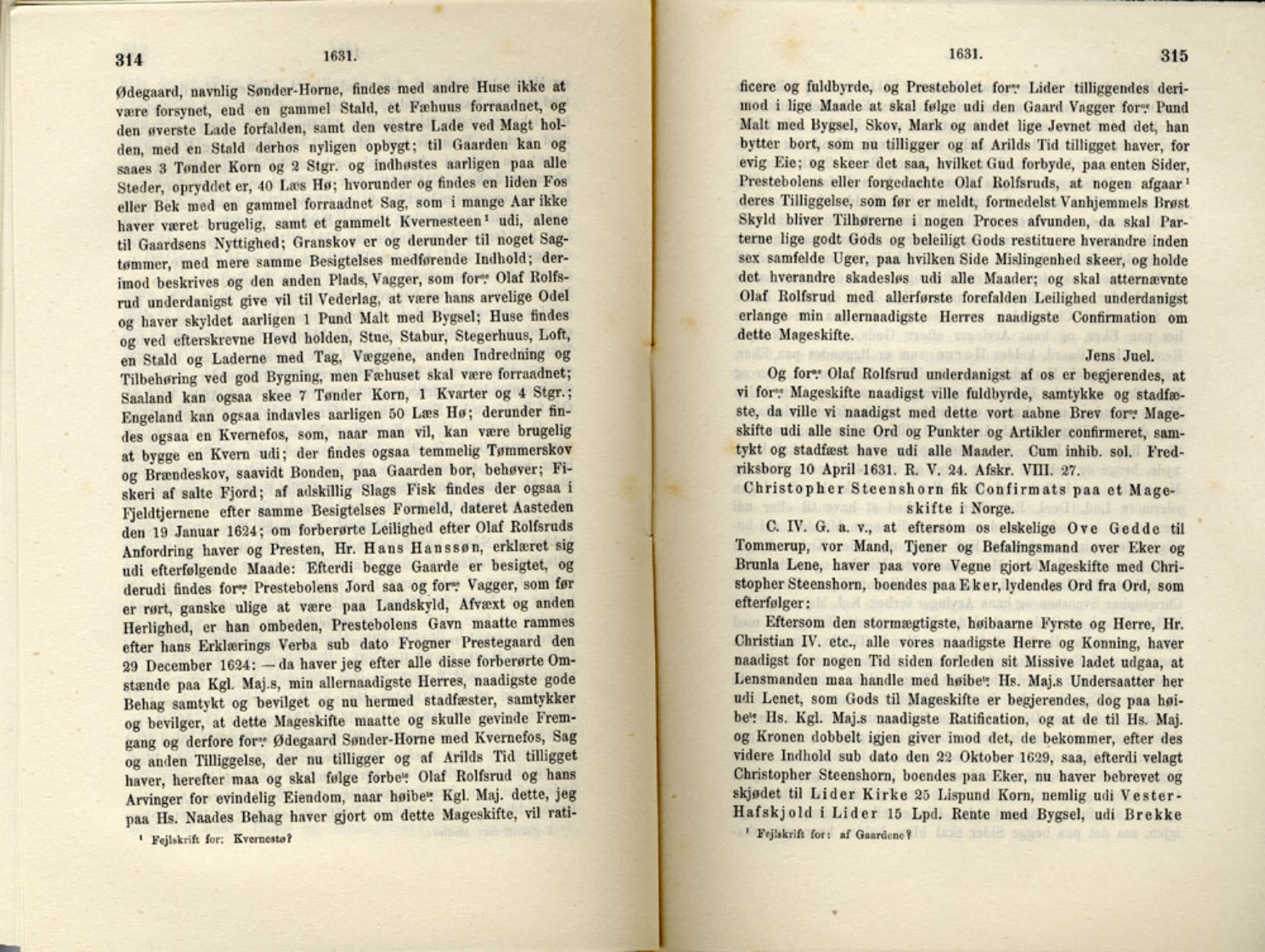 Publikasjoner utgitt av Det Norske Historiske Kildeskriftfond, PUBL/-/-/-: Norske Rigs-Registranter, bind 6, 1628-1634, p. 314-315