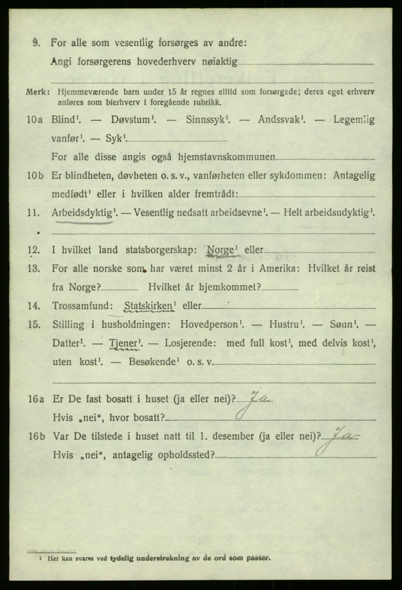 SAB, 1920 census for Gulen, 1920, p. 1708