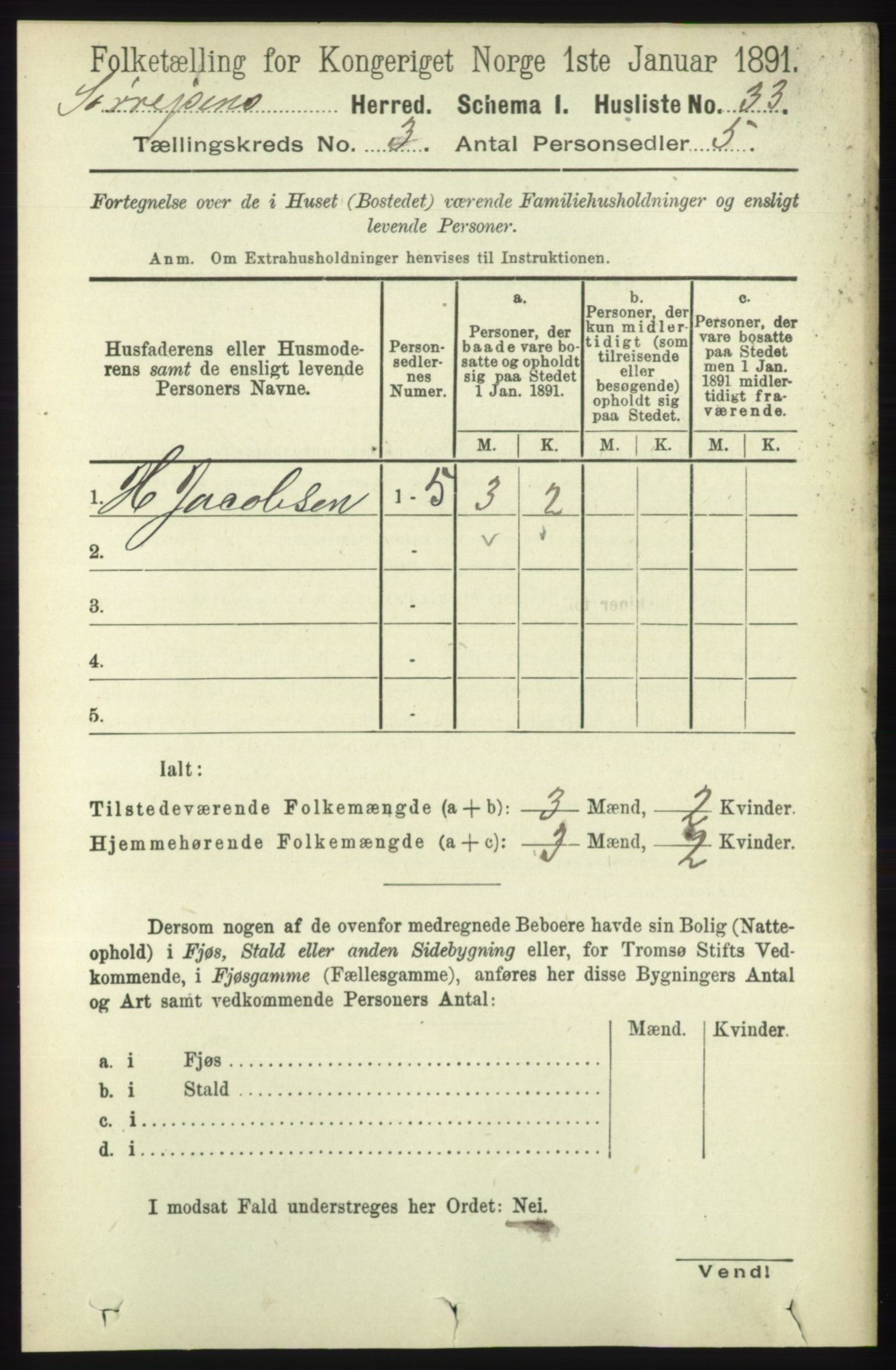 RA, 1891 census for 1925 Sørreisa, 1891, p. 676