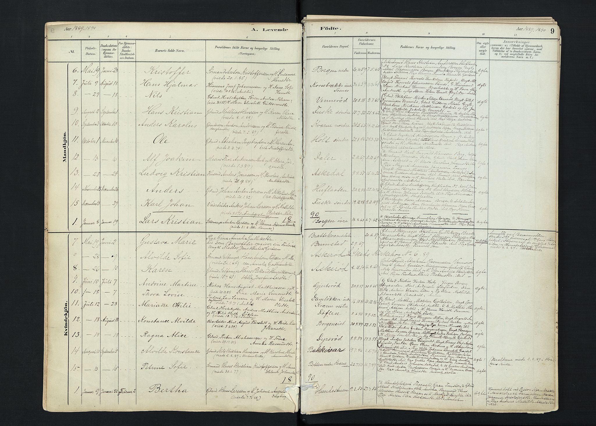 Stokke kirkebøker, SAKO/A-320/F/Fc/L0001: Parish register (official) no. III 1, 1884-1910, p. 9