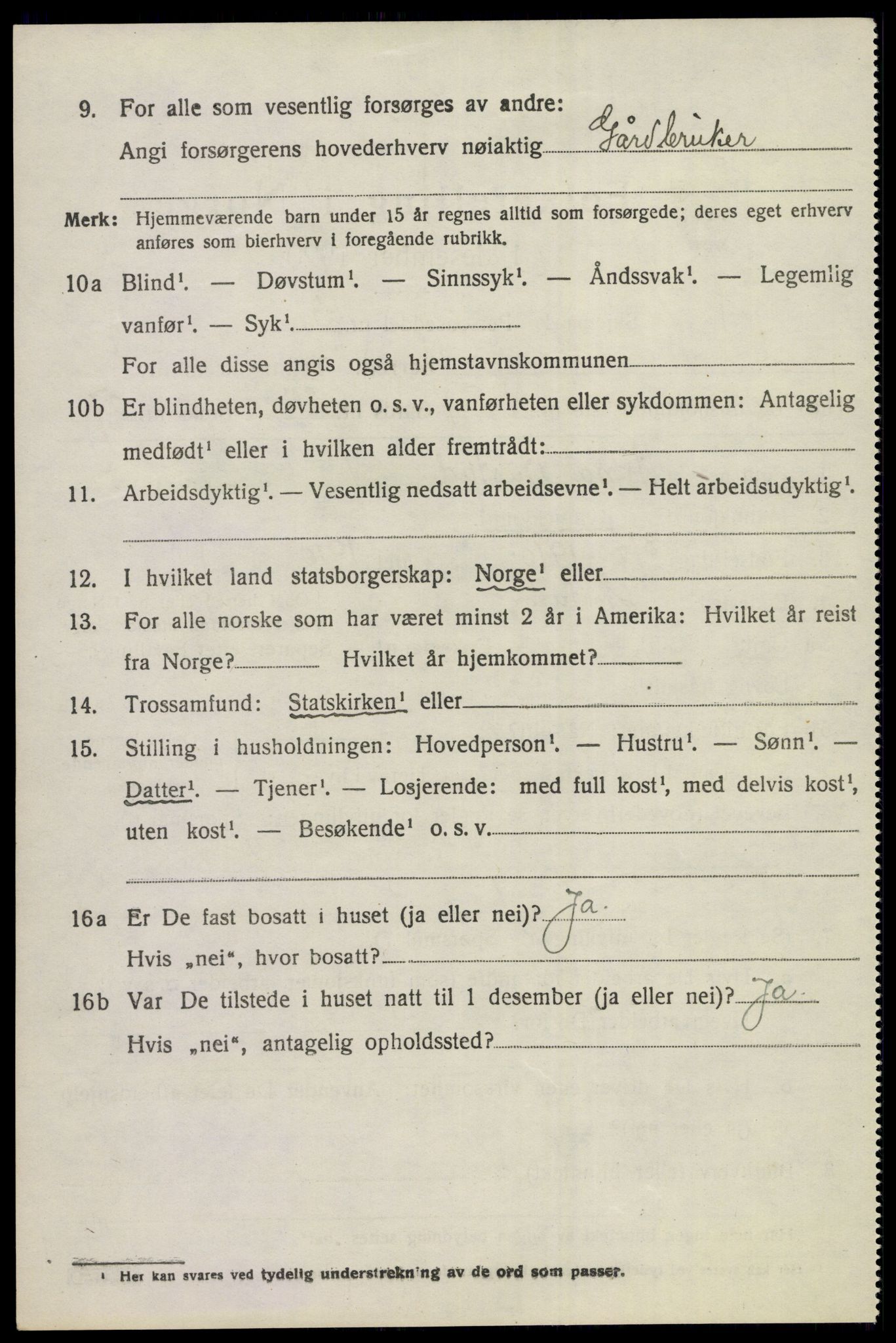 SAKO, 1920 census for Tyristrand, 1920, p. 607