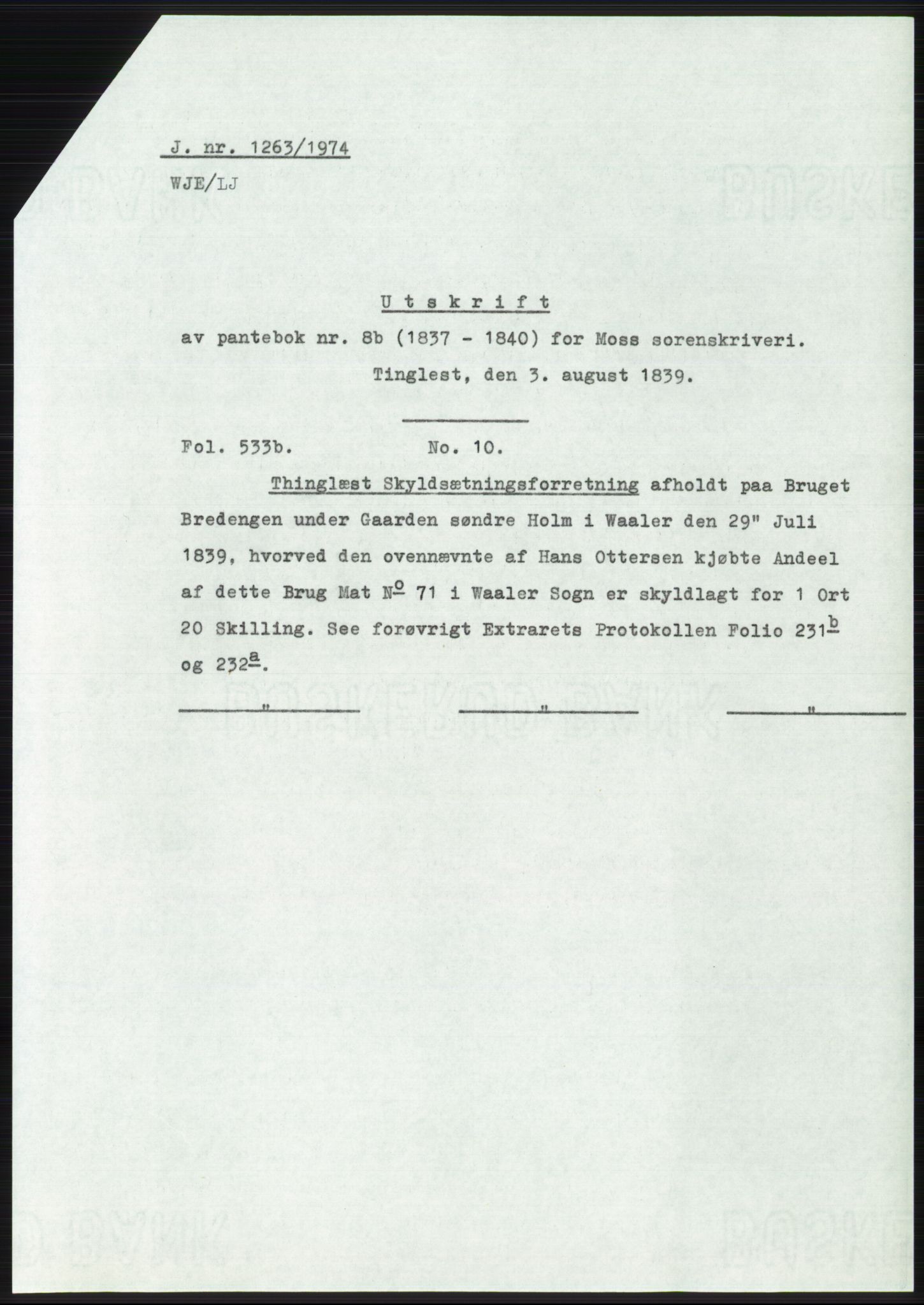 Statsarkivet i Oslo, SAO/A-10621/Z/Zd/L0033: Avskrifter, j.nr 15-2287/1974, 1974, p. 324