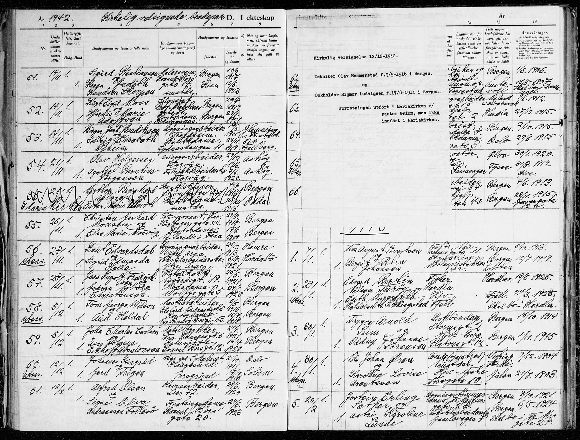 Johanneskirken sokneprestembete, AV/SAB-A-76001/H/Haa: Parish register (official) no. H 1, 1942-1945