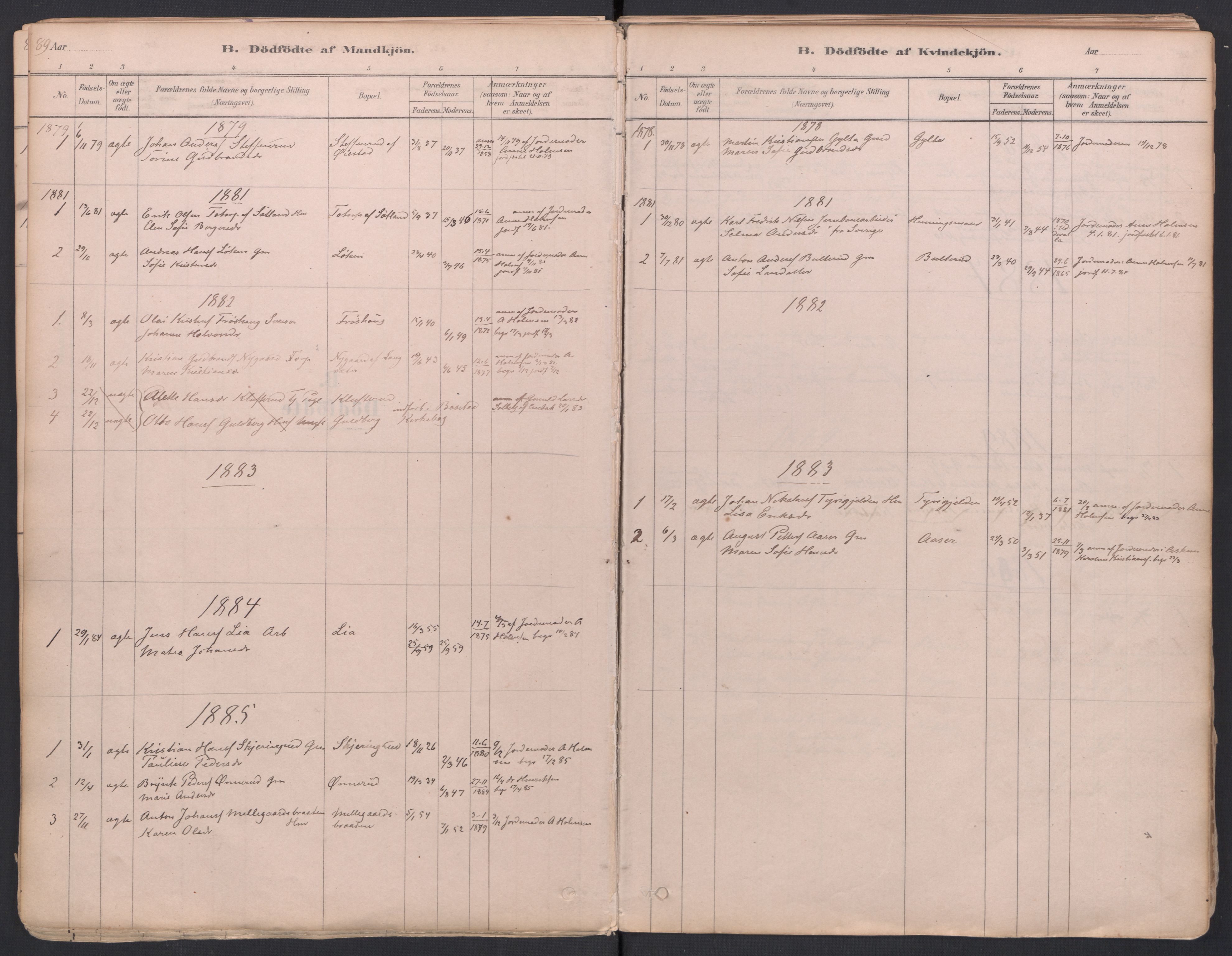 Trøgstad prestekontor Kirkebøker, AV/SAO-A-10925/F/Fa/L0010: Parish register (official) no. I 10, 1878-1898, p. 89