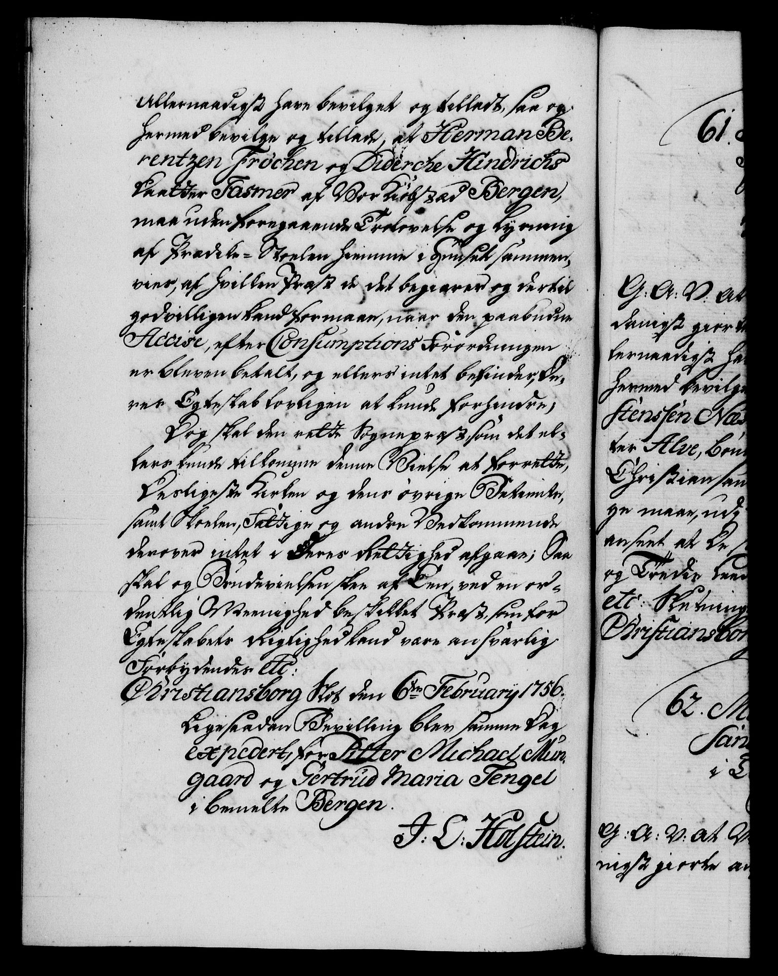 Danske Kanselli 1572-1799, AV/RA-EA-3023/F/Fc/Fca/Fcaa/L0039: Norske registre, 1755-1756, p. 468b