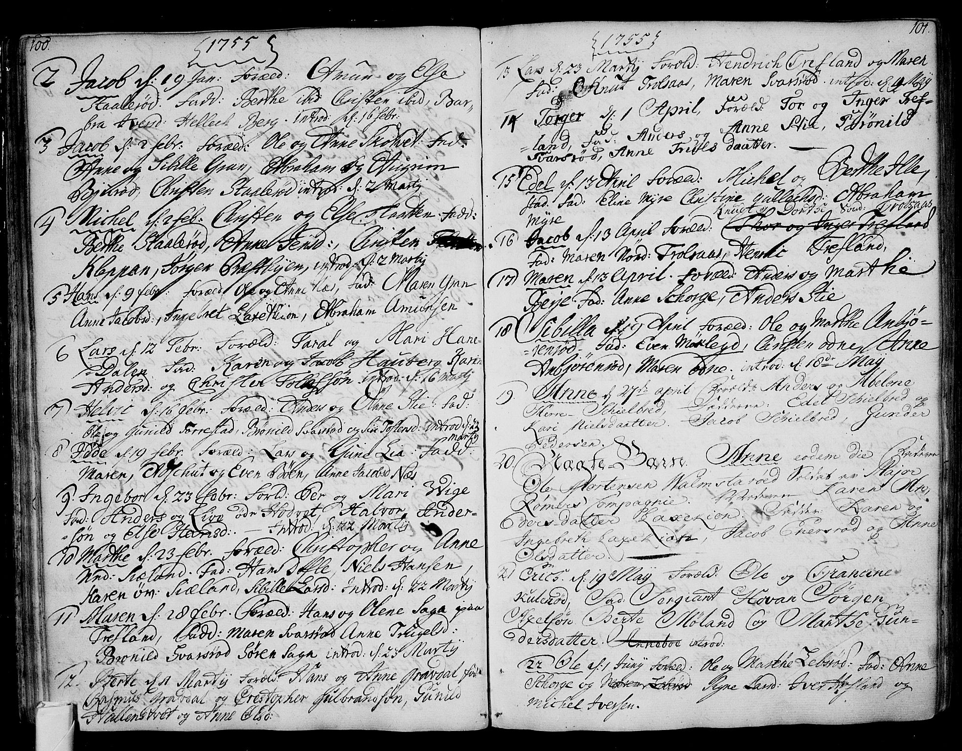 Andebu kirkebøker, AV/SAKO-A-336/F/Fa/L0002: Parish register (official) no. 2, 1733-1802, p. 100-101