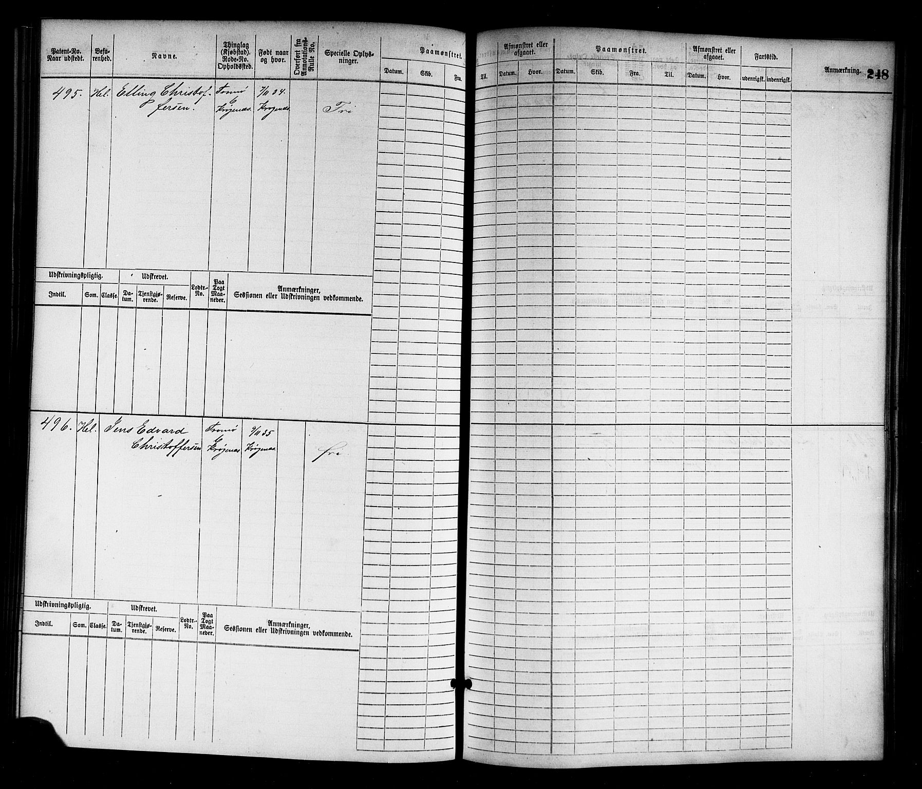 Arendal mønstringskrets, AV/SAK-2031-0012/F/Fb/L0010: Hovedrulle nr 1-774, S-8, 1868-1885, p. 261