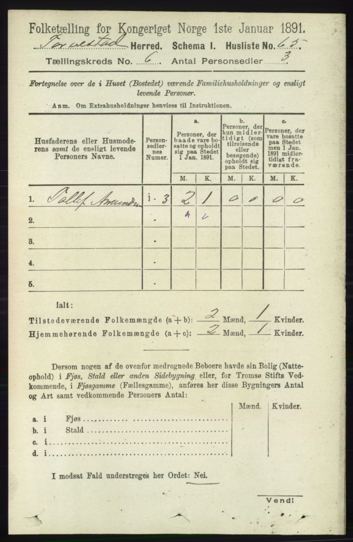 RA, 1891 census for 1152 Torvastad, 1891, p. 1988