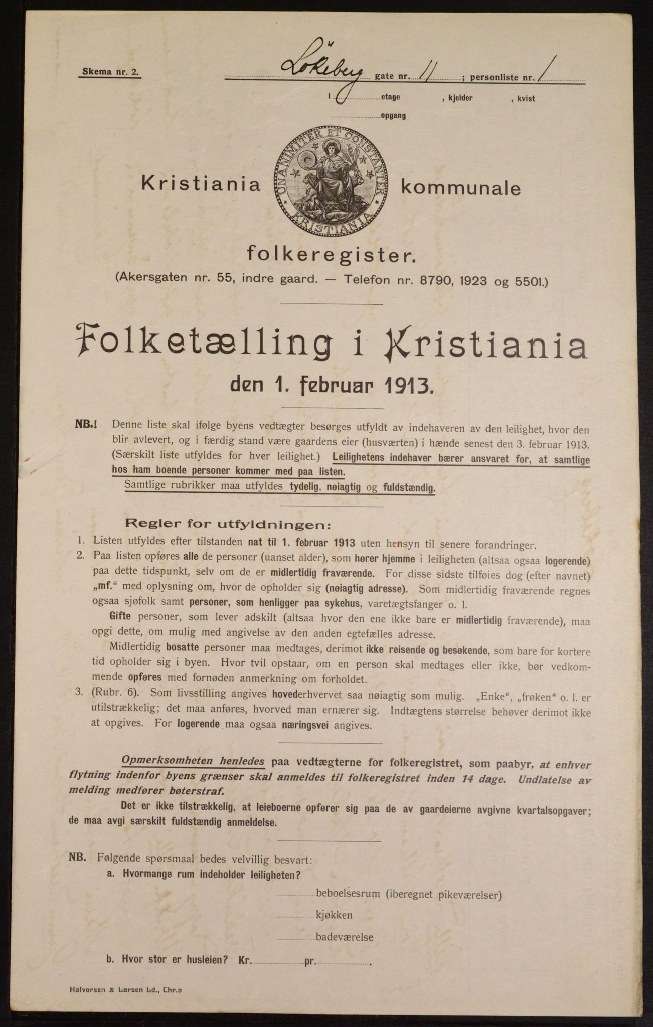 OBA, Municipal Census 1913 for Kristiania, 1913, p. 58421