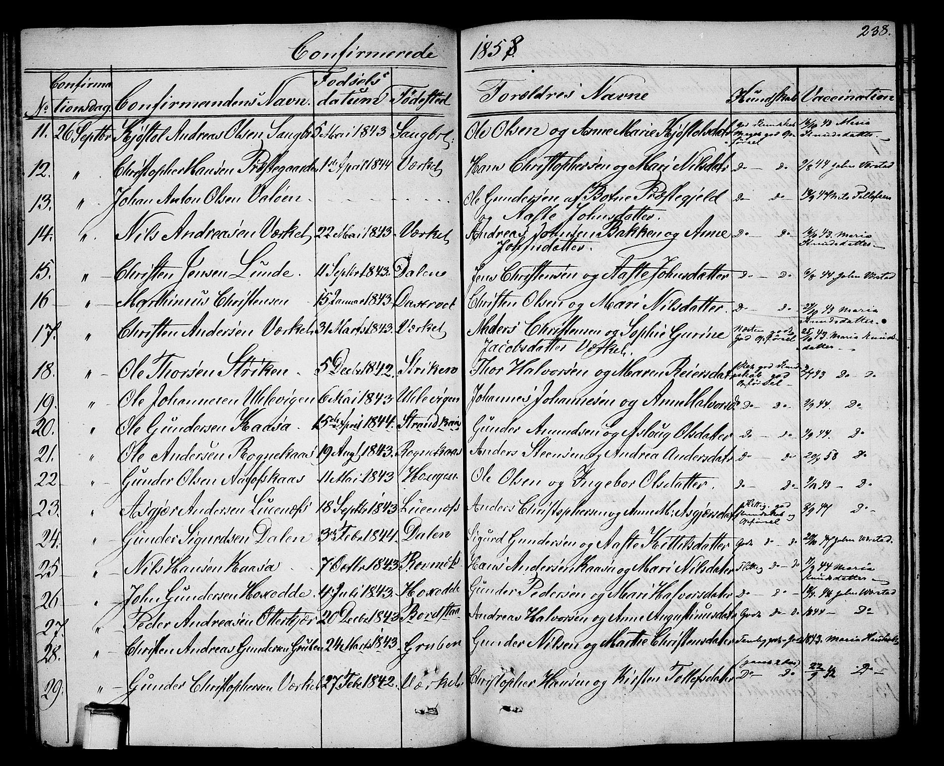 Holla kirkebøker, SAKO/A-272/G/Ga/L0003: Parish register (copy) no. I 3, 1849-1866, p. 238