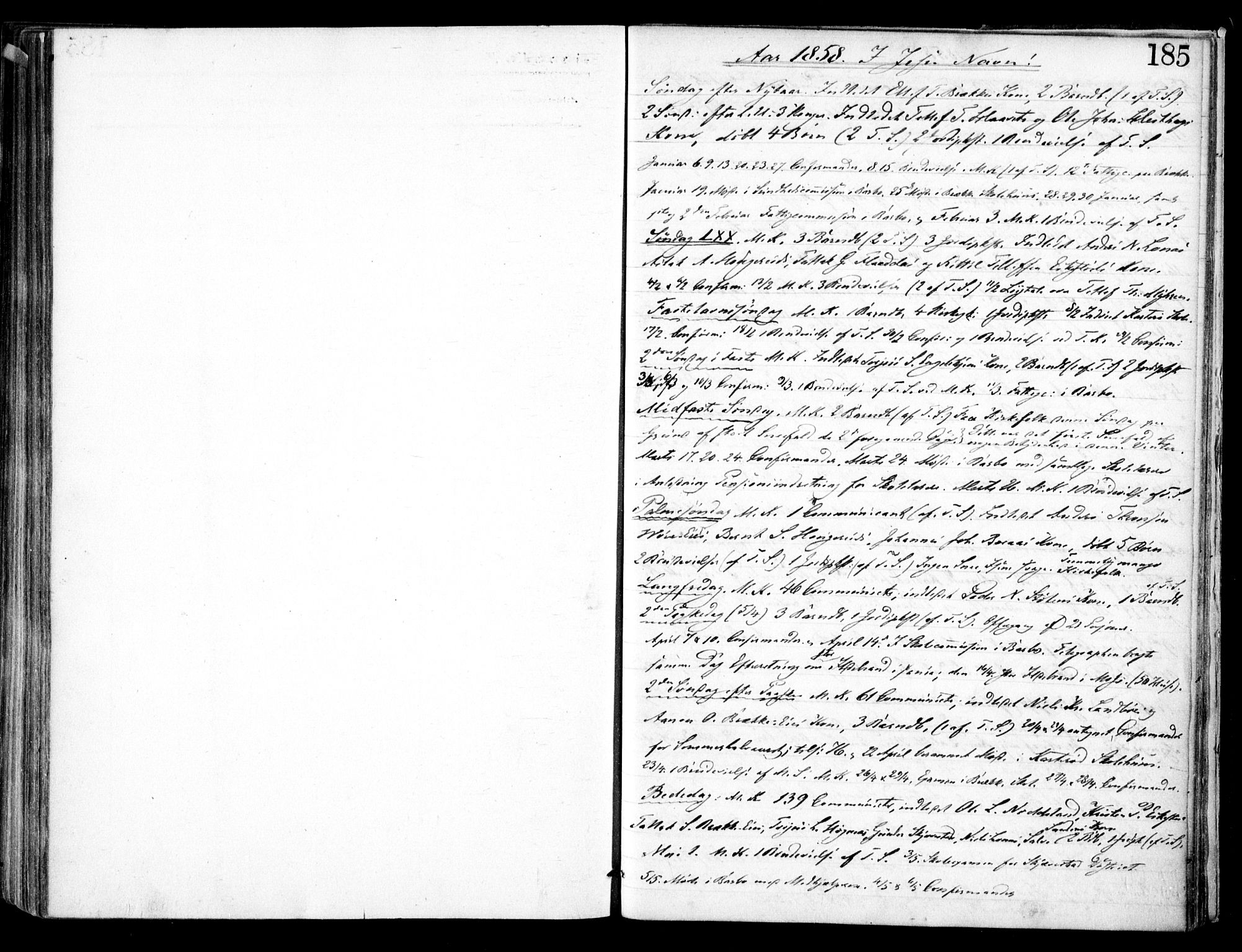 Austre Moland sokneprestkontor, SAK/1111-0001/F/Fa/Faa/L0008: Parish register (official) no. A 8, 1858-1868, p. 185