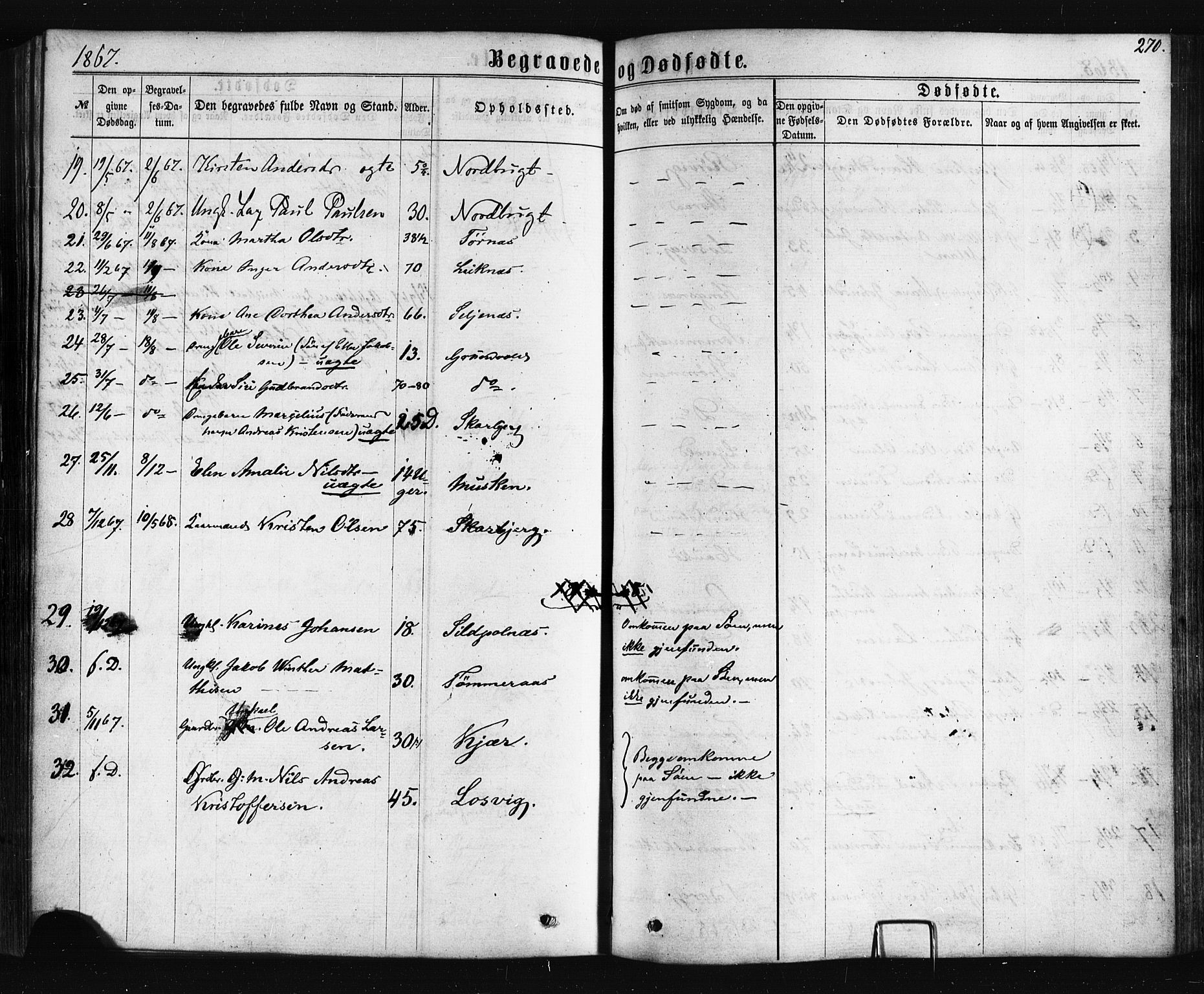 Ministerialprotokoller, klokkerbøker og fødselsregistre - Nordland, AV/SAT-A-1459/861/L0867: Parish register (official) no. 861A02, 1864-1878, p. 270