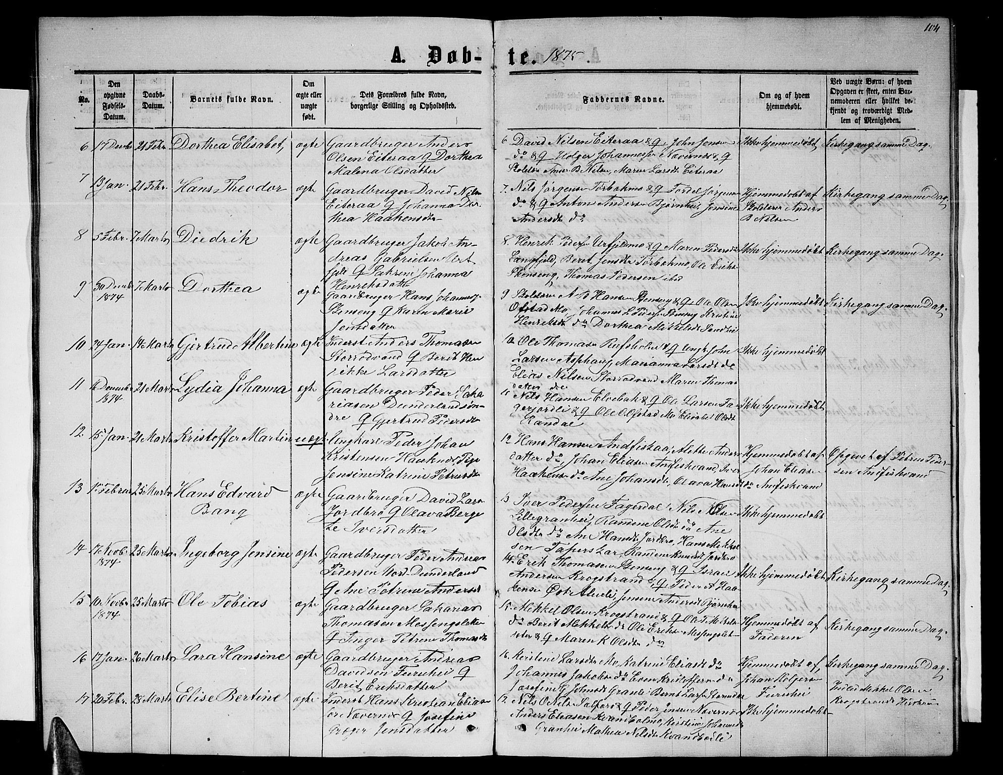 Ministerialprotokoller, klokkerbøker og fødselsregistre - Nordland, SAT/A-1459/827/L0415: Parish register (copy) no. 827C04, 1864-1886, p. 104